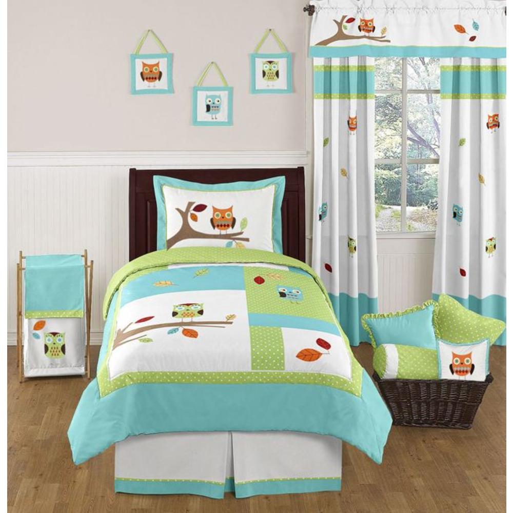Sweet Jojo Designs Hooty Turquoise and Lime Collection Sheet Set