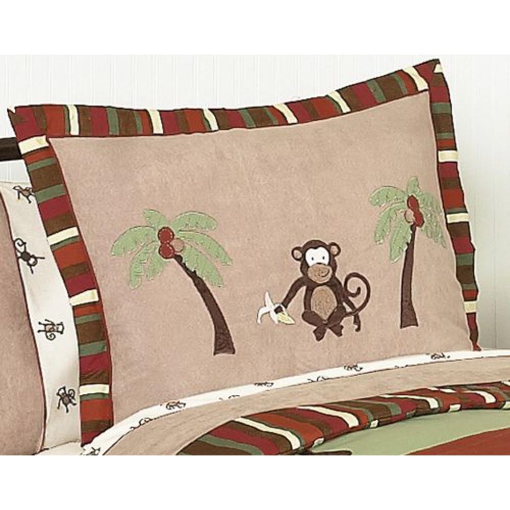 Sweet Jojo Designs Monkey Collection Standard Pillow Sham