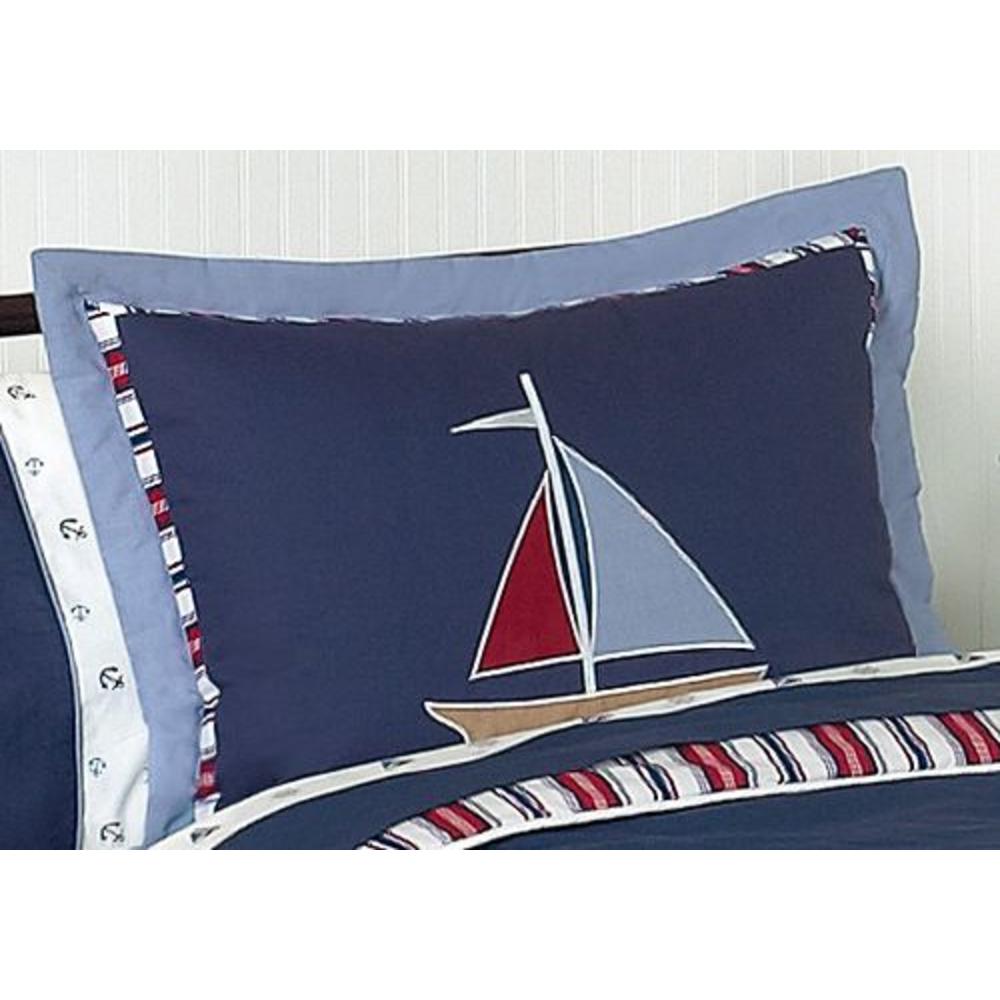 Sweet Jojo Designs Nautical Nights Collection Standard Pillow Sham