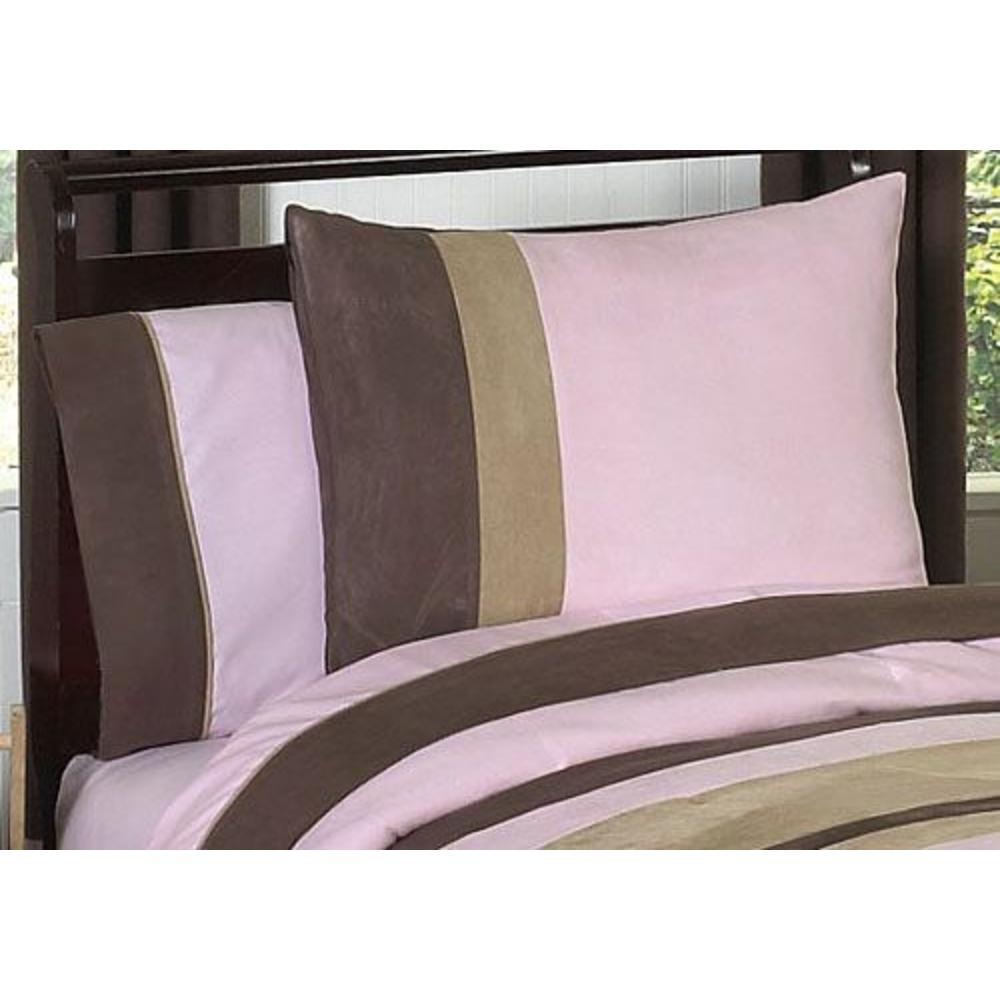 Sweet Jojo Designs Soho Pink and Brown Collection Standard Pillow Sham