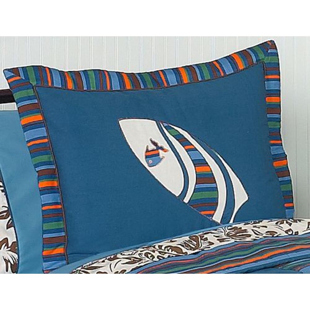 Sweet Jojo Designs Surf Blue Collection Standard Pillow Sham
