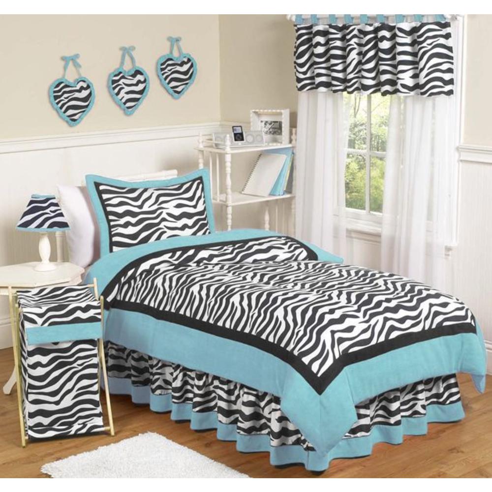 Sweet Jojo Designs Zebra Turquoise Collection Standard Pillow Sham