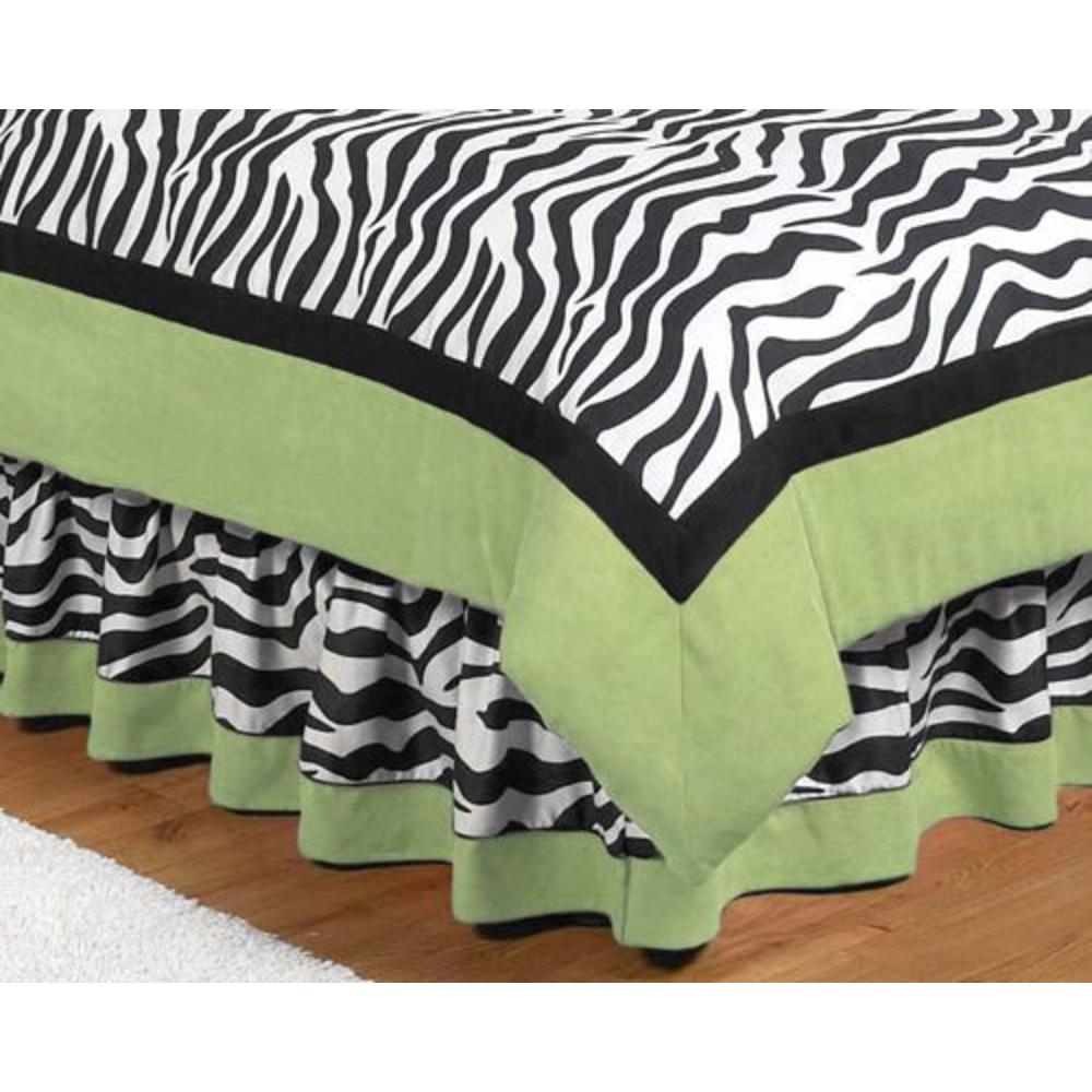 Sweet Jojo Designs Zebra Lime Collection Queen Bed Skirt