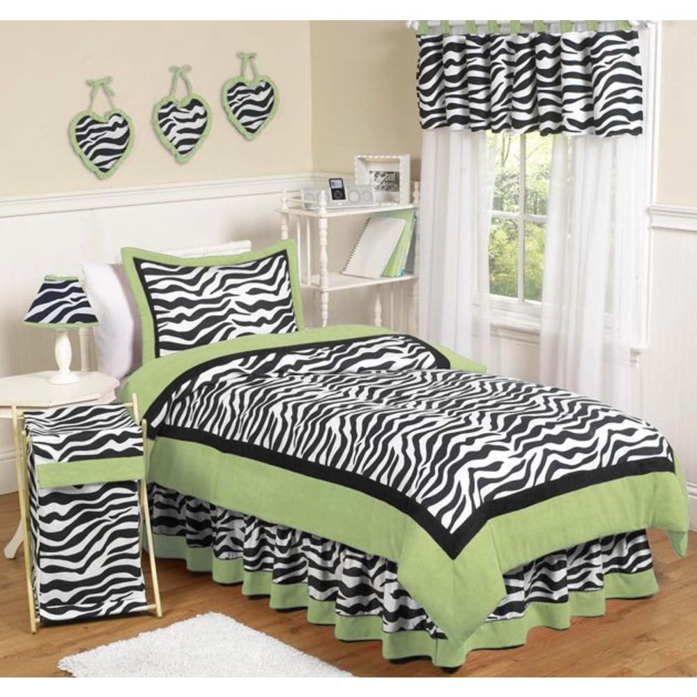 Sweet Jojo Designs Zebra Lime Collection Decorative Pillow