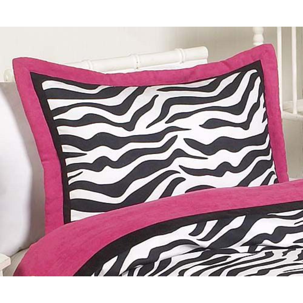 Sweet Jojo Designs Zebra Pink Collection Standard Pillow Sham