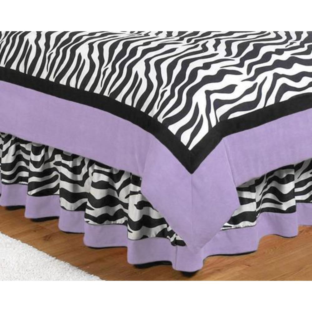 Sweet Jojo Designs Zebra Purple Collection Queen Bed Skirt