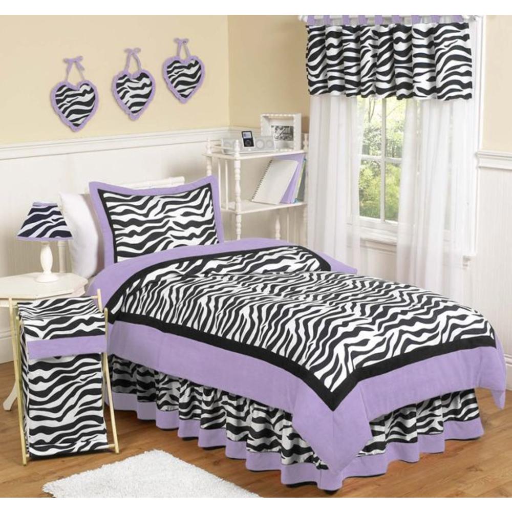 Sweet Jojo Designs Zebra Purple Collection Queen Bed Skirt