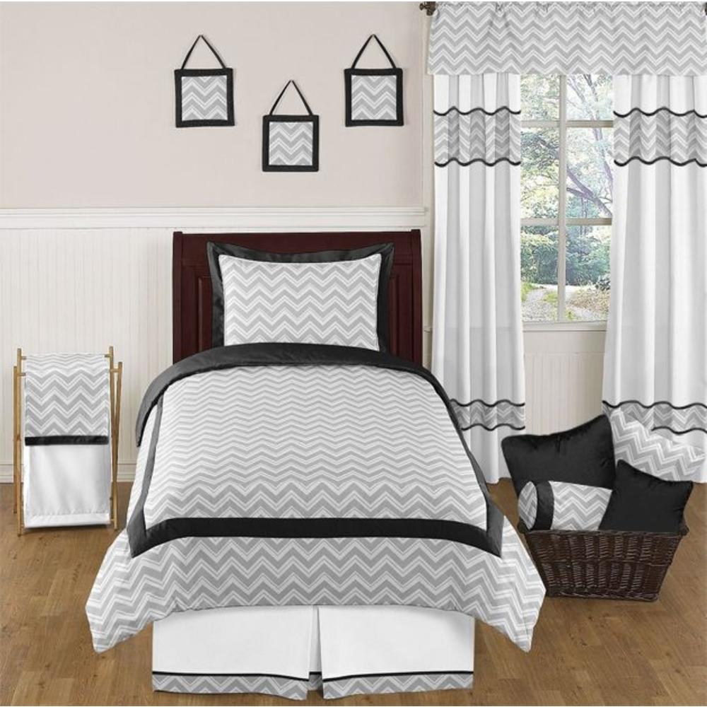 Sweet Jojo Designs Zig Zag Black and Gray Collection Body Pillow Case