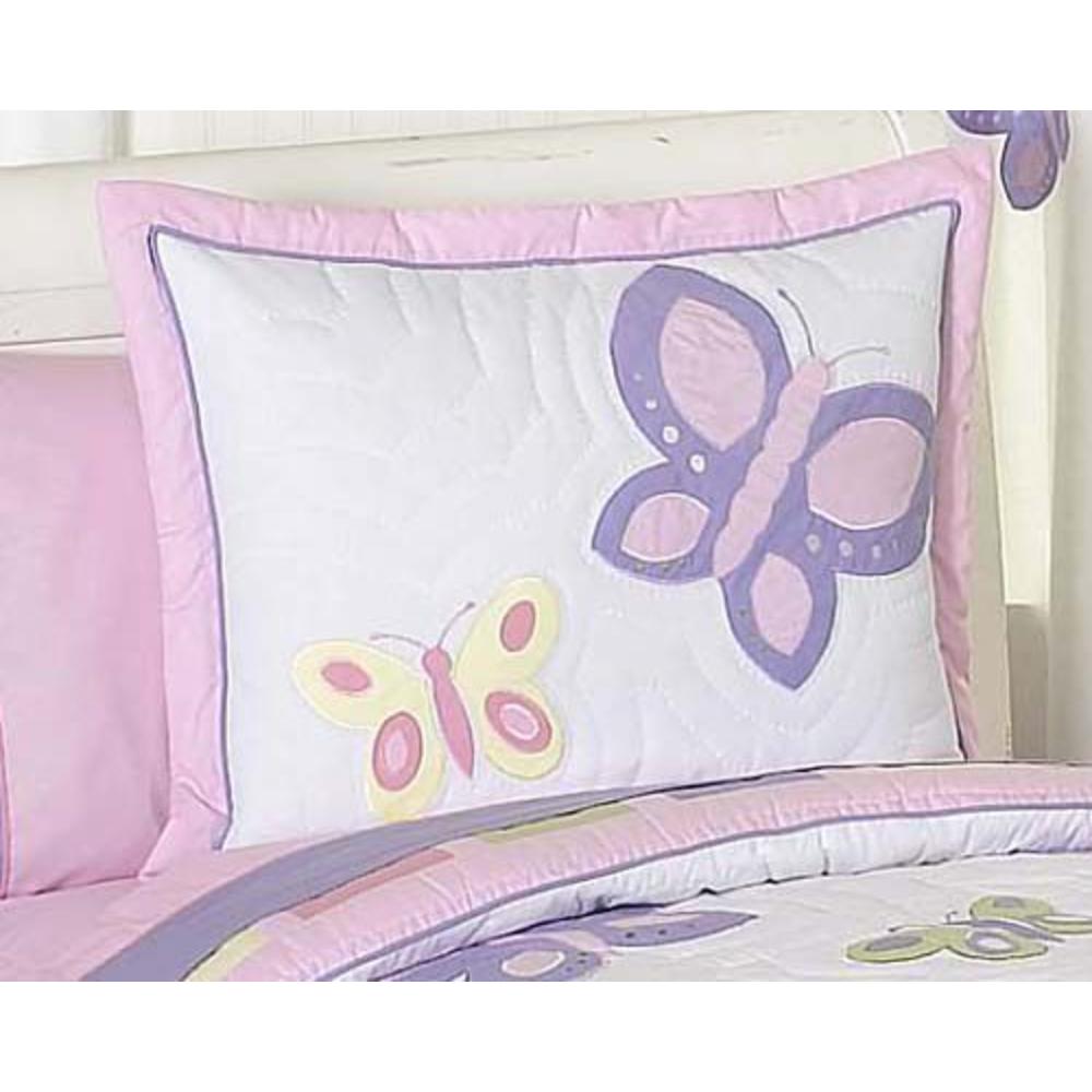 Sweet Jojo Designs Butterfly Pink and Purple Collection Standard Pillow Sham