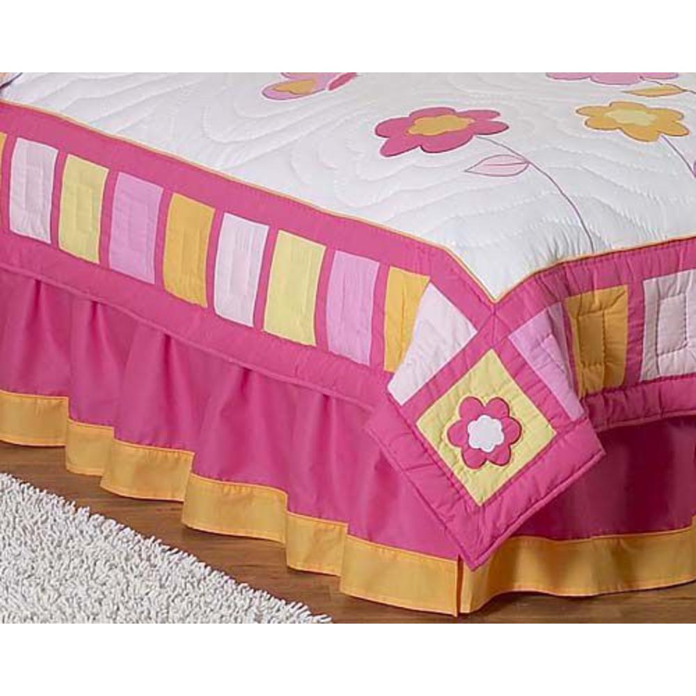 Sweet Jojo Designs Butterfly Pink and Orange Collection Queen Bed Skirt