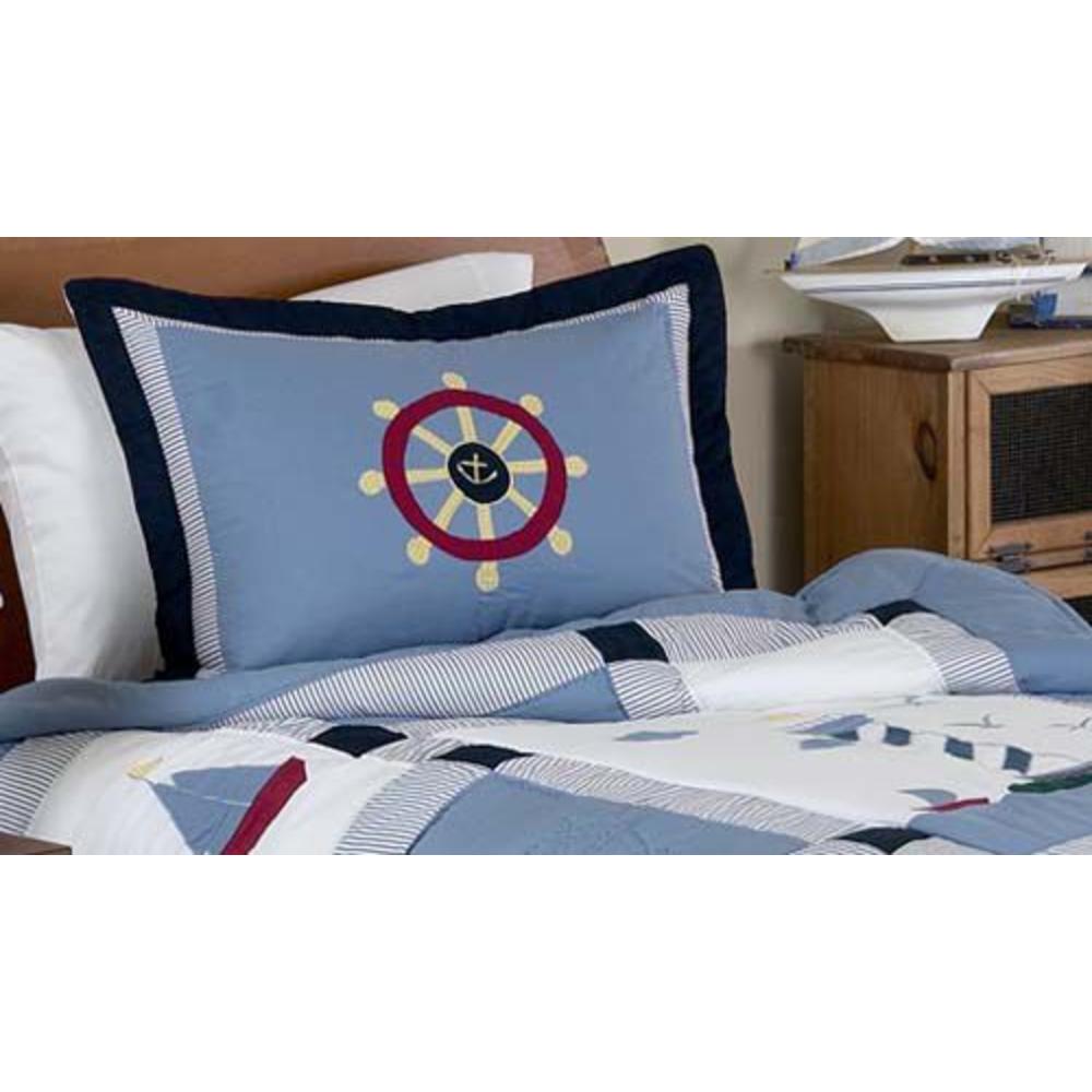 Sweet Jojo Designs Come Sail Away Collection Standard Pillow Sham