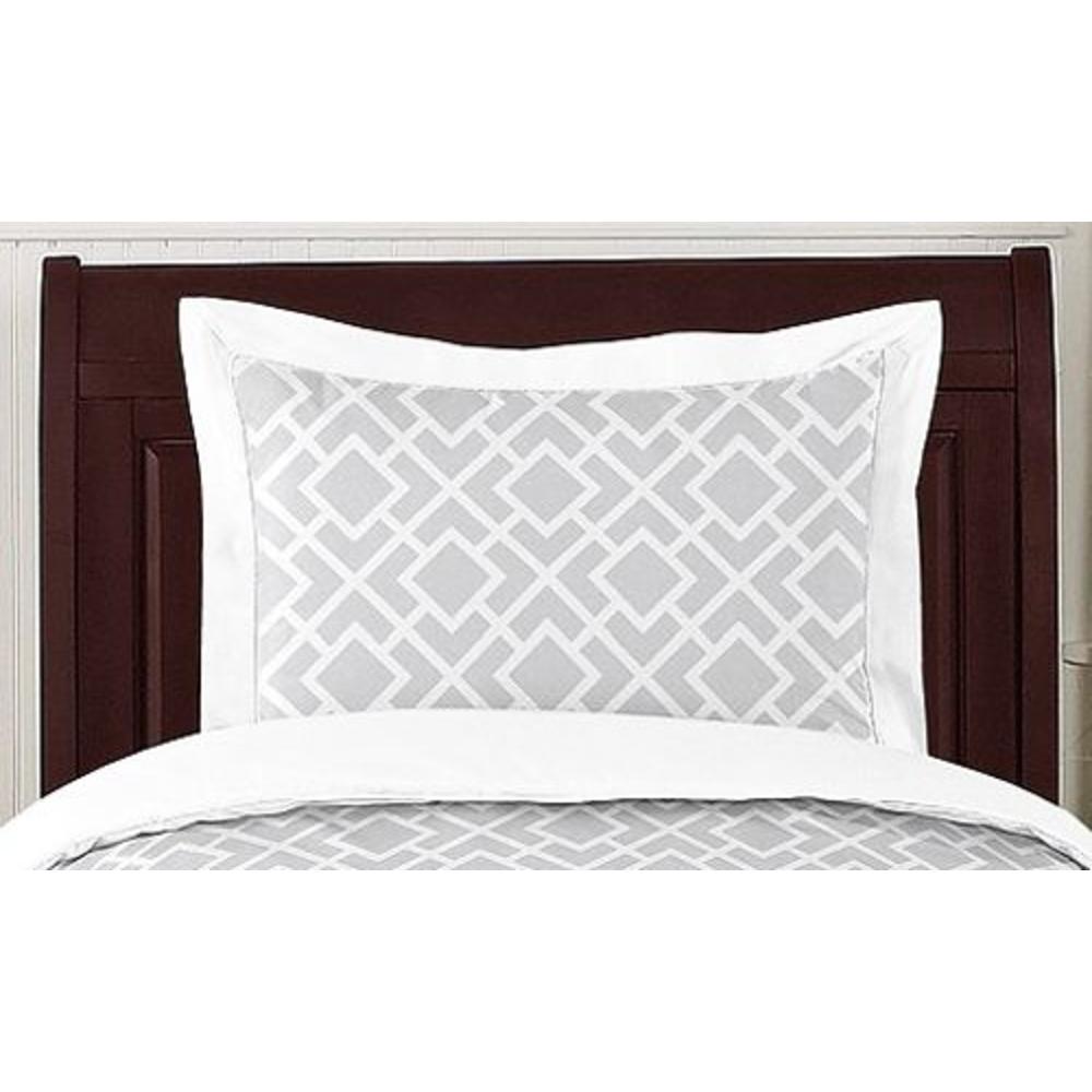 Sweet Jojo Designs Diamond Gray and White Collection Standard Pillow Sham