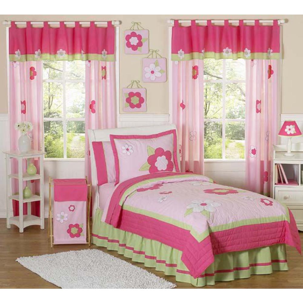 Sweet Jojo Designs Flower Pink and Green Collection Standard Pillow Sham