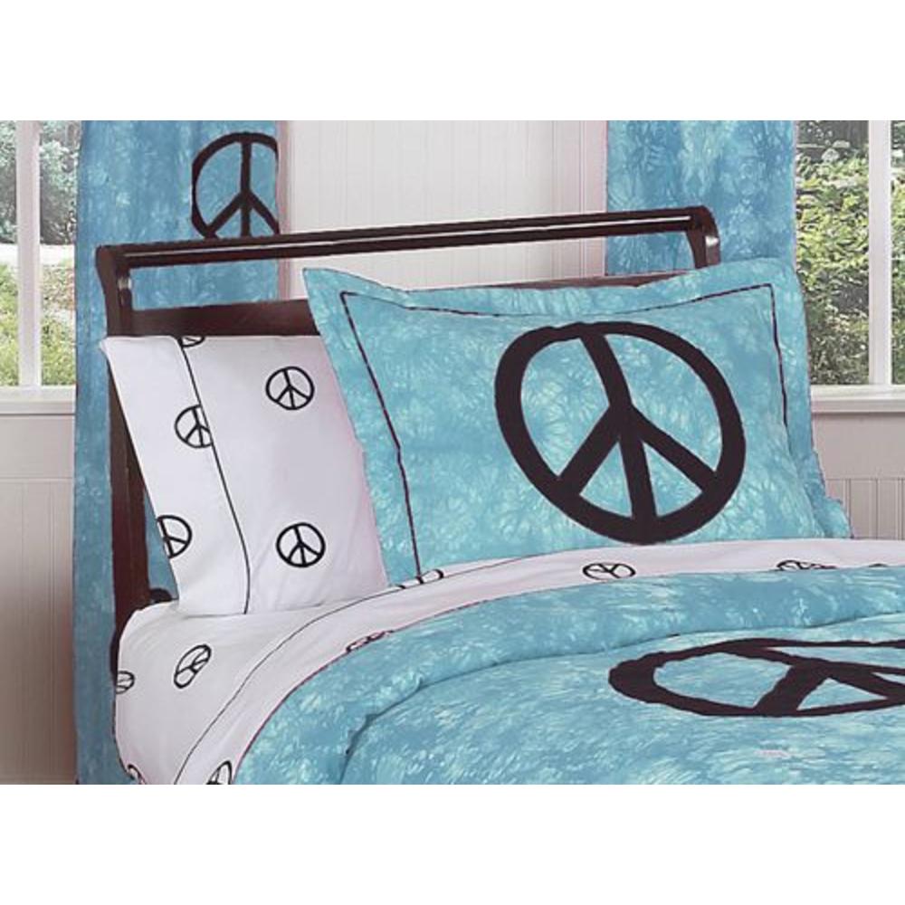 Sweet Jojo Designs Peace Blue Collection Standard Pillow Sham