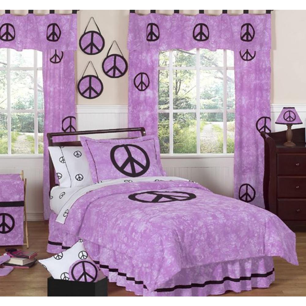 Sweet Jojo Designs Peace Purple Collection Queen Bed Skirt
