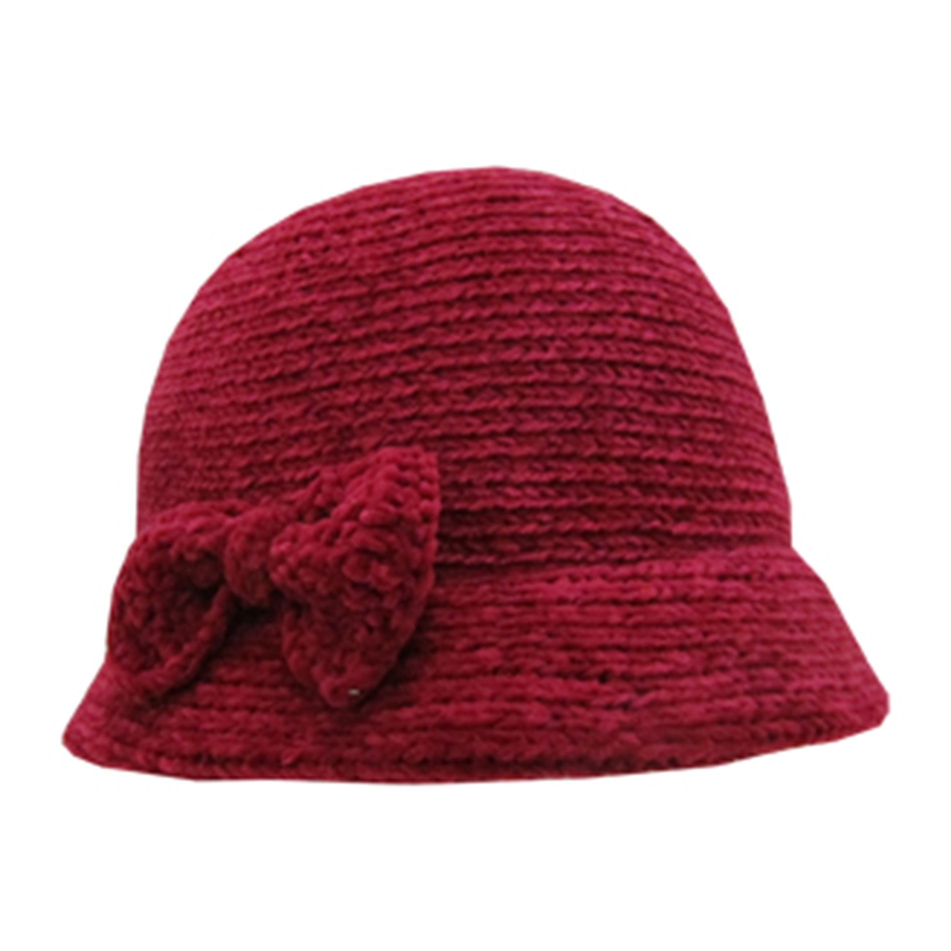 Trixie- -Womenâs Hat Cloche Knit With Bow