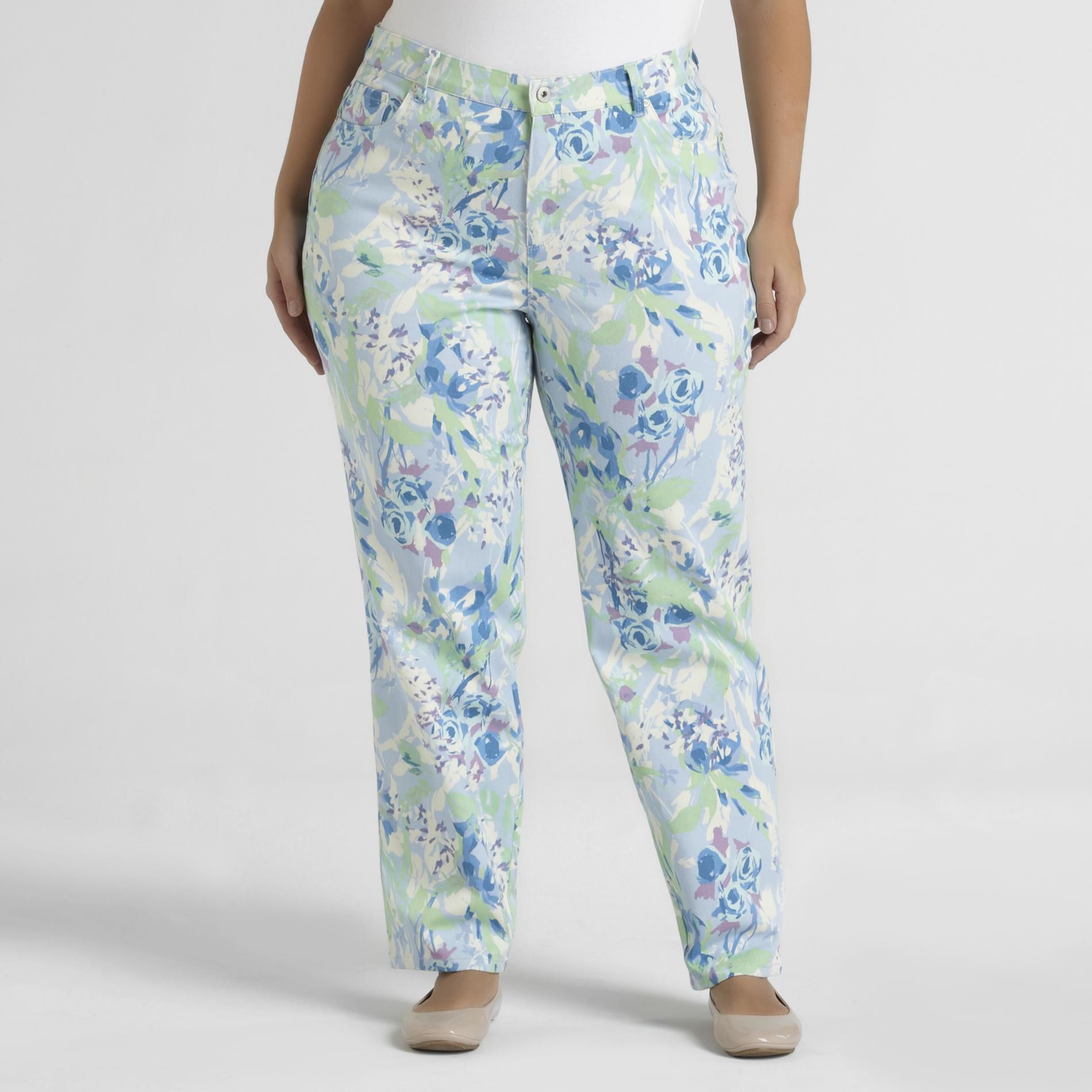 Gloria Vanderbilt Women's Plus Amanda Twill Pants - Floral at Sears.com