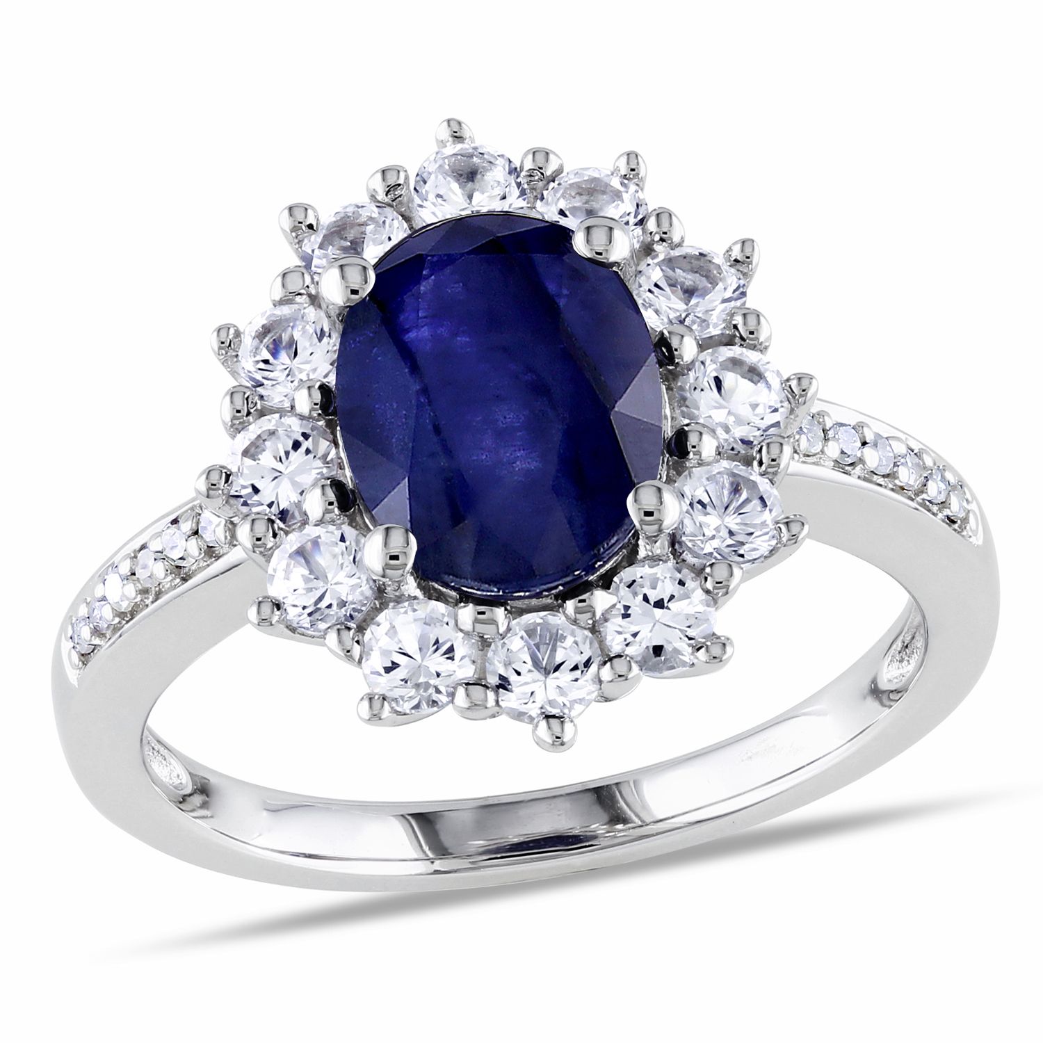.05 CT Diamond And 3 3/4 CT Diffused Sapphire and Created White Sapphire Sterling Silver Ring (GH, I3) at Kmart.com