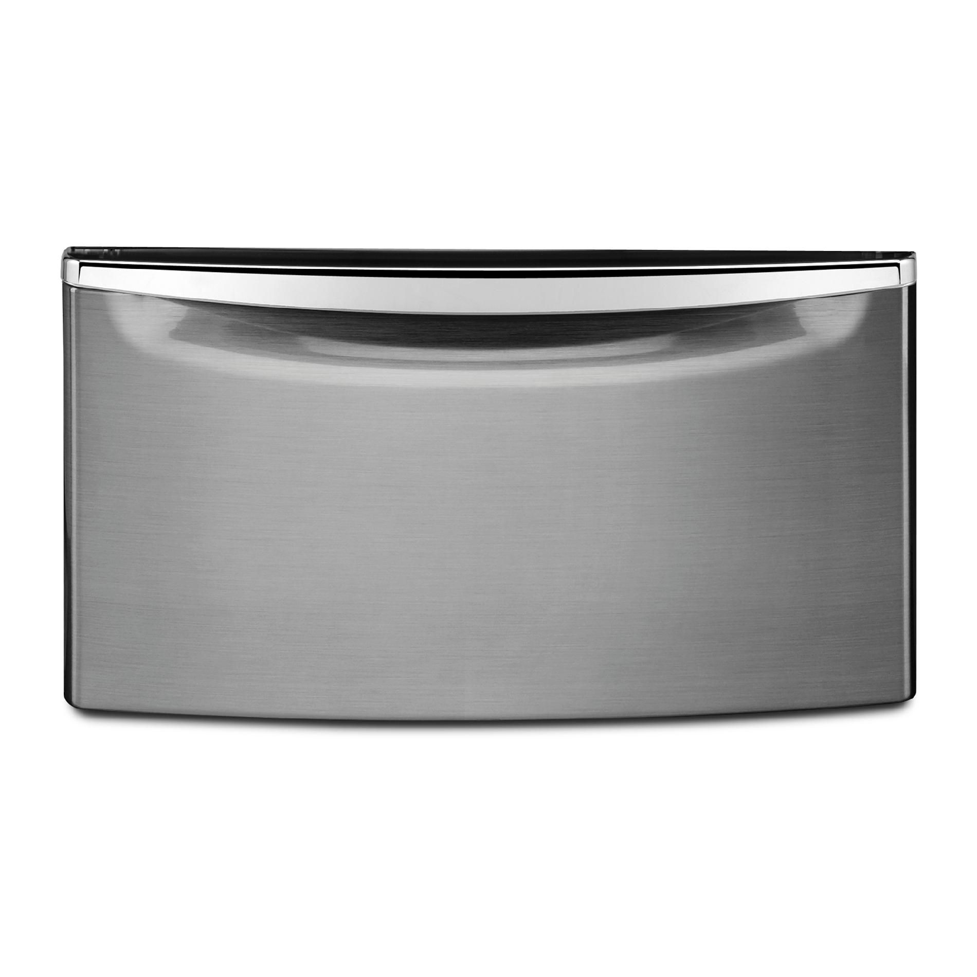 Whirlpool 15.5 Laundry Pedestal w/Chrome Handles - Monochromatic Stainless Steel