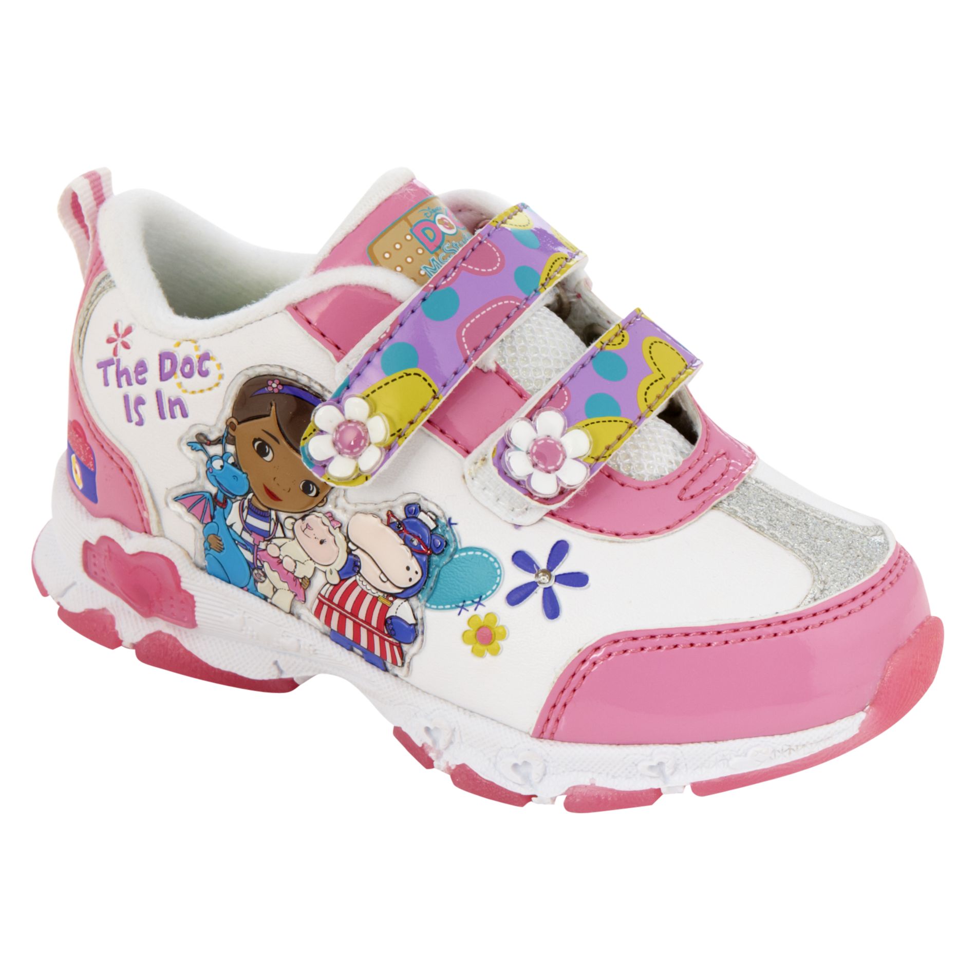Toddler Girl's Doc McStuffins Light Up Athletic Shoe White best price