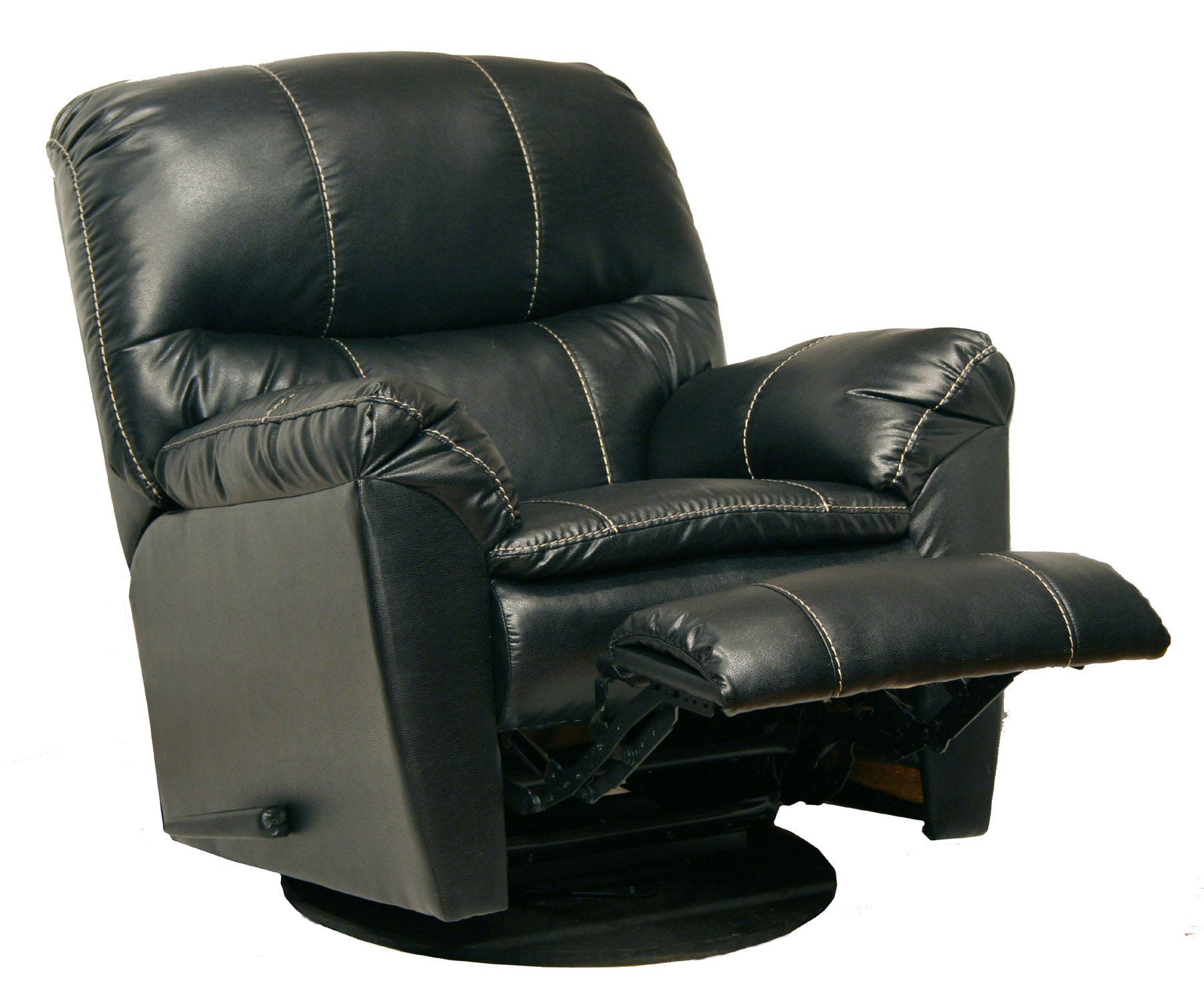 Catnapper Cosmo  Bonded Leather Swivel Glider Recliner Black - CLEVELAND CHAIR COMPANY