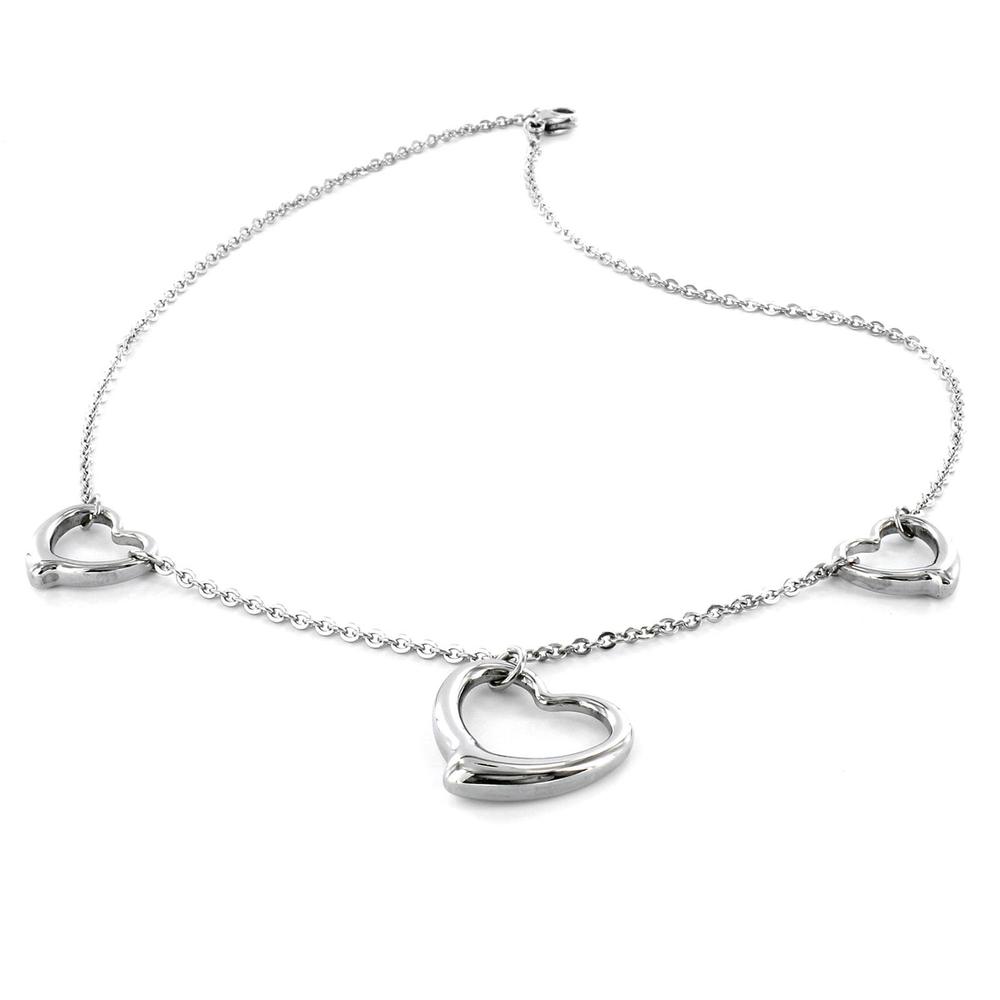 Stainless Steel Three Hearts Necklace
