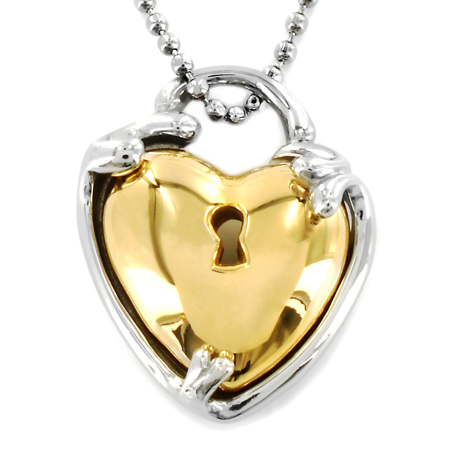 West Coast Jewelry Two-tone Stainless Steel Heart Lock Necklace at Kmart.com