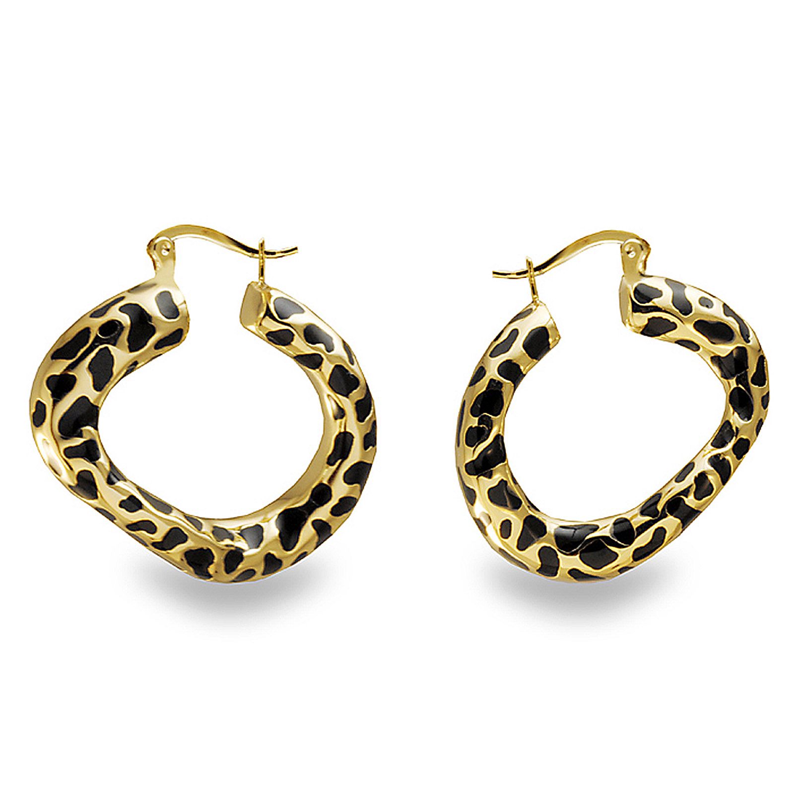 Leopard earrings hoops Clearance