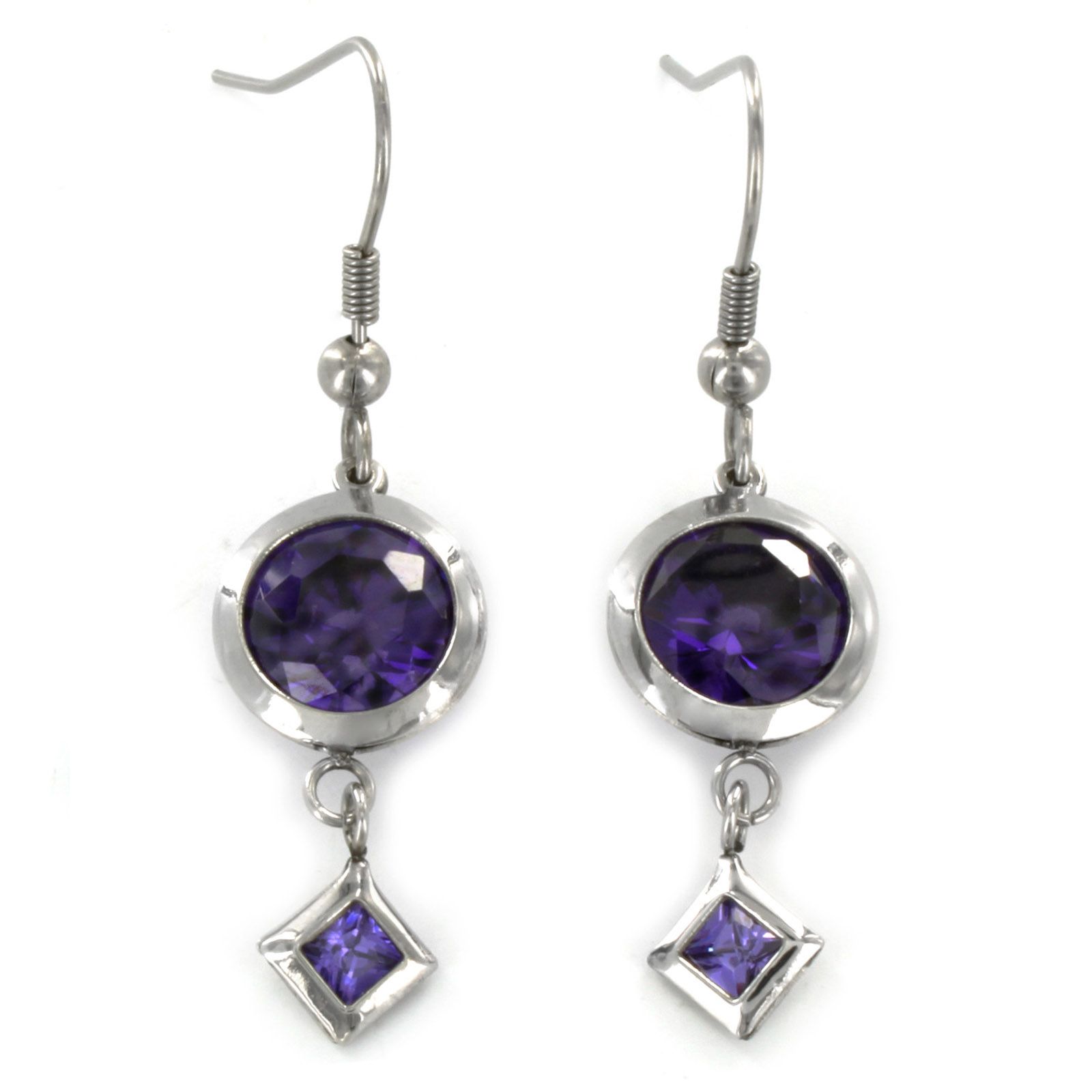 West Coast Jewelry Stainless Steel with Colored Cubic Zirconia Earrings at Sears.com