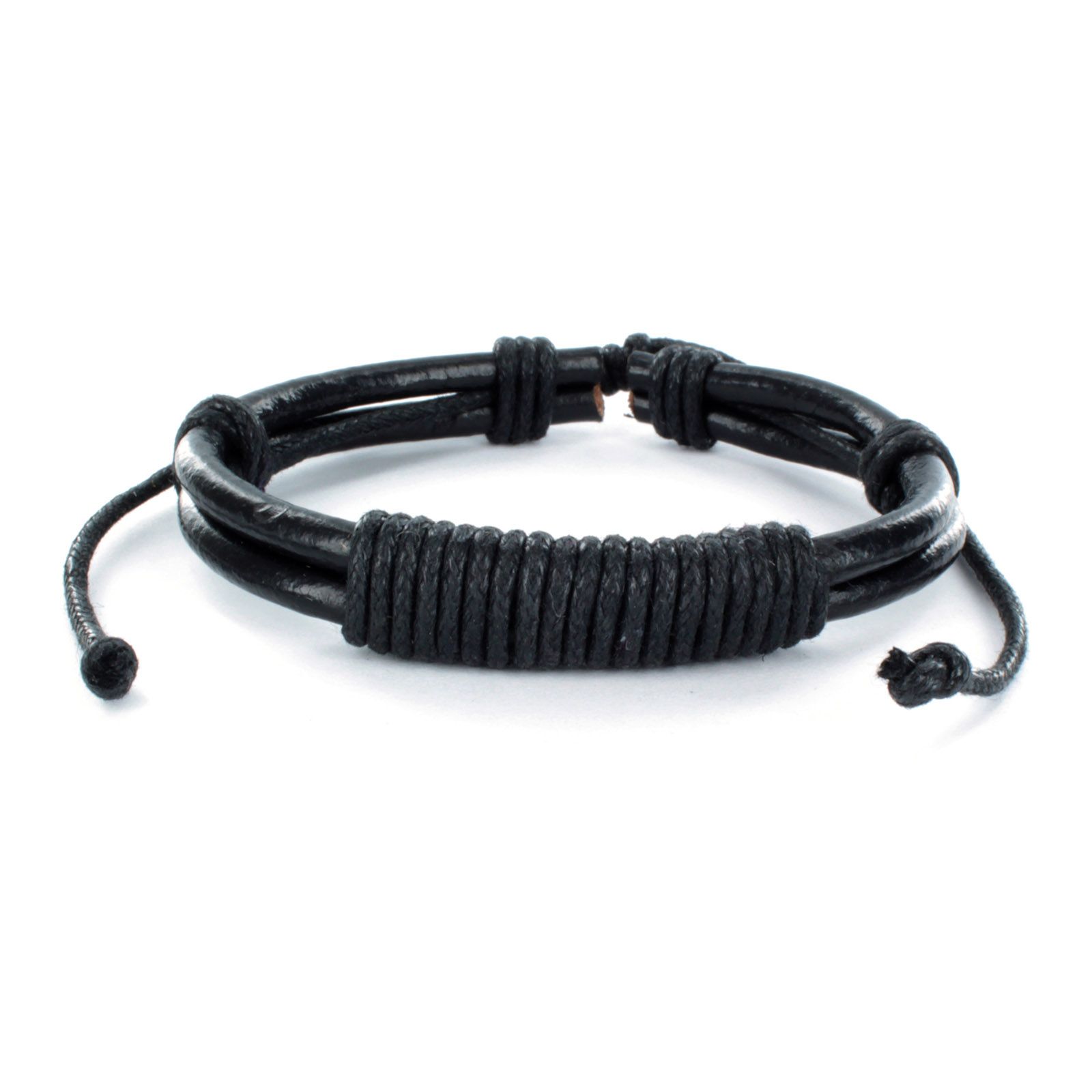 West Coast Jewelry Black Leather Multi-cord Bracelet at mygofer.com