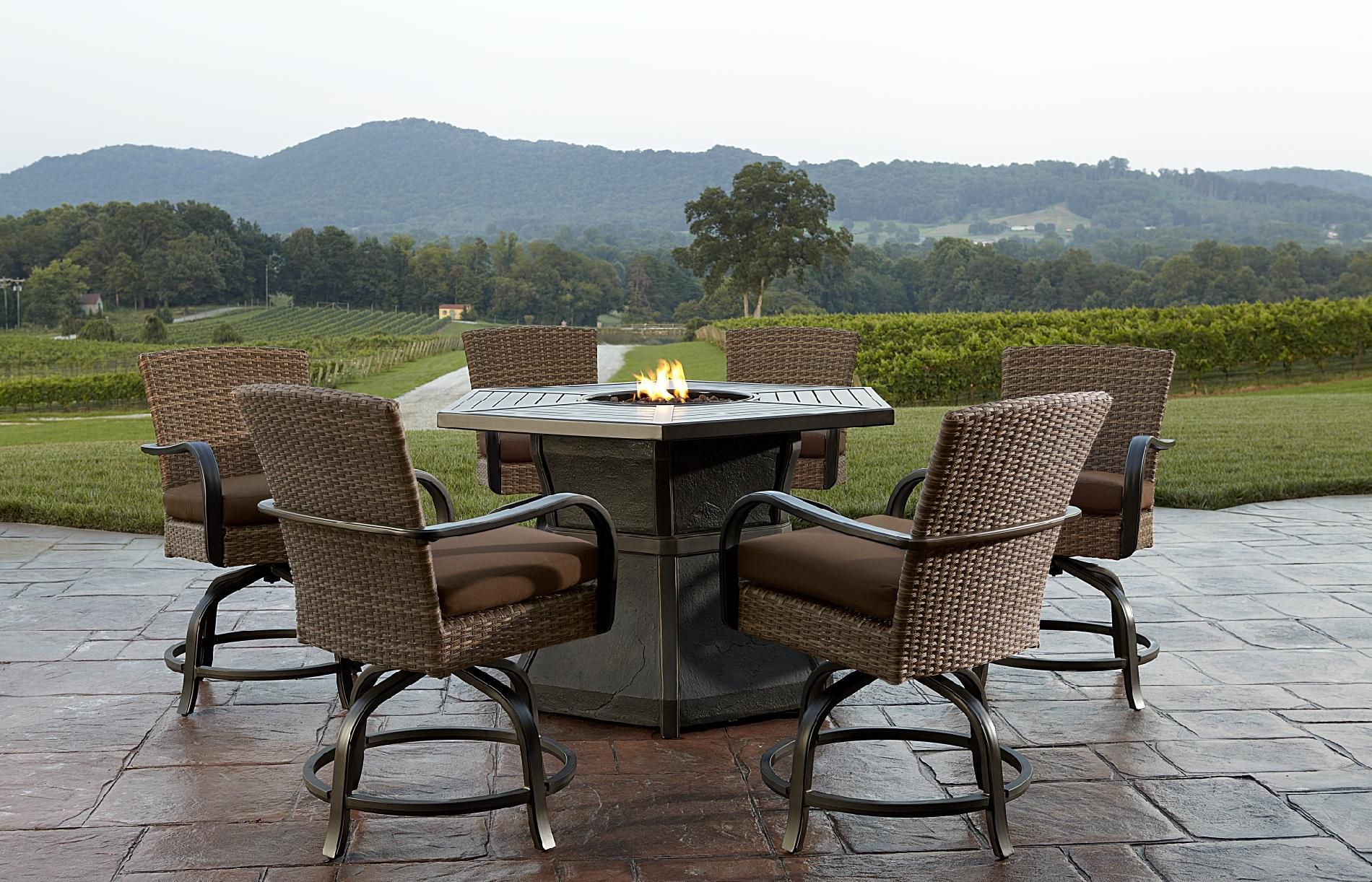 Agio 
						Corseca 7pc Bar Set with Firepit Table