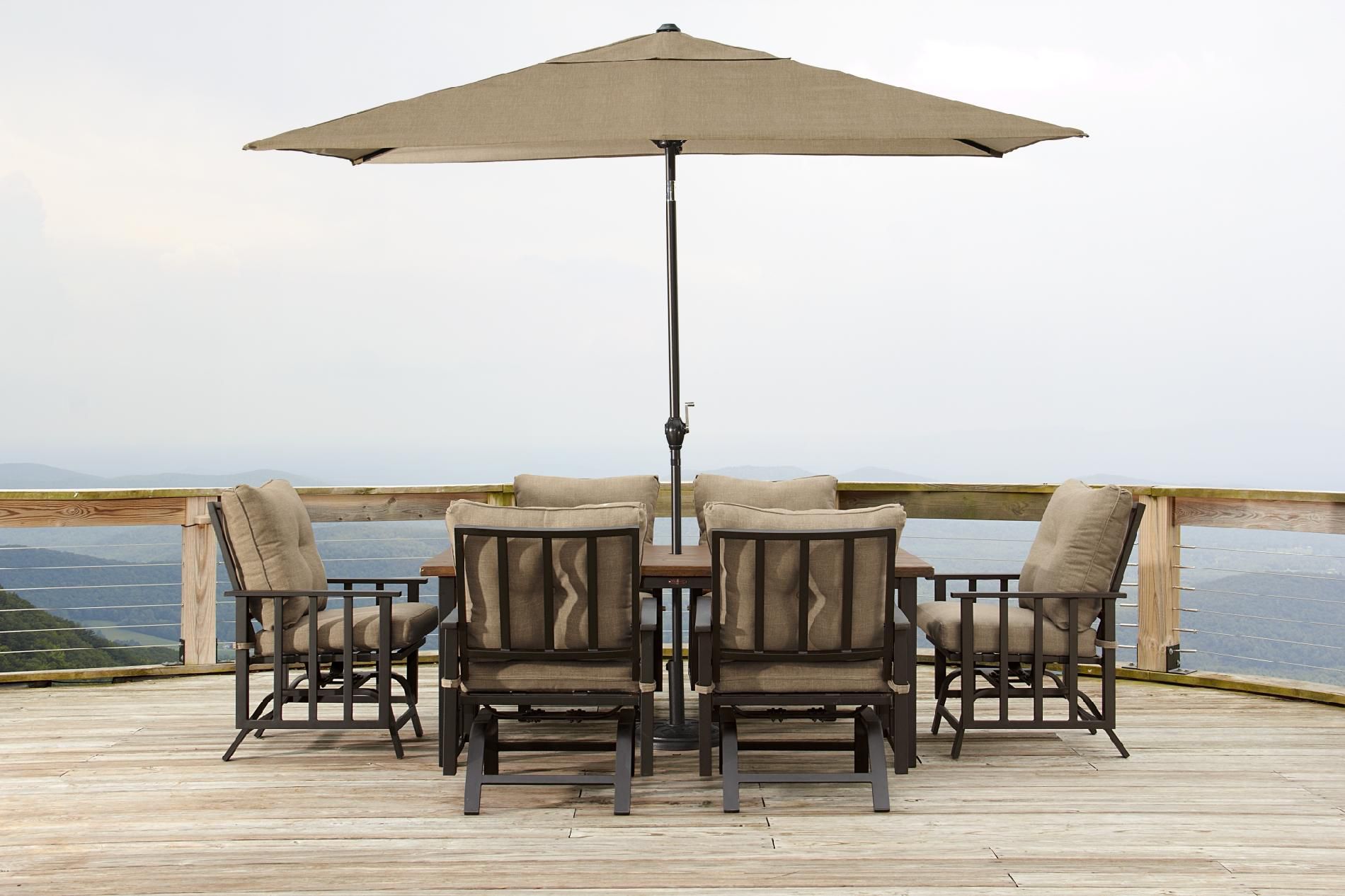 Country Living Des Plaines 7pc Motion Dining Set Brown