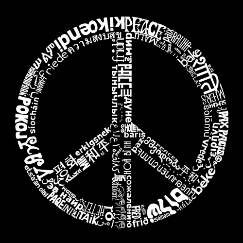 Los Angeles Pop Art Men's Word Art T-Shirt - The Word Peace in 77 Languages at Kmart.com