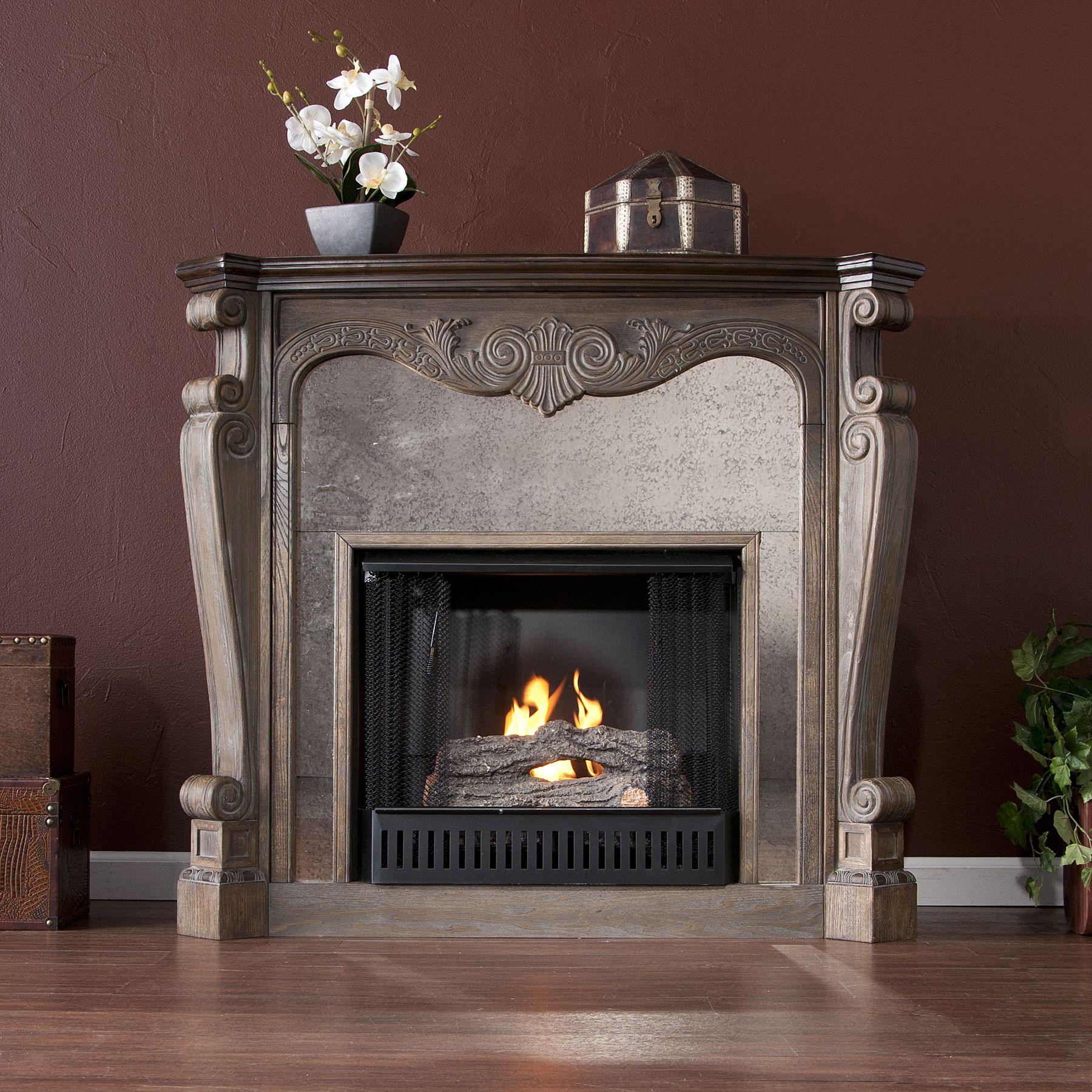 Southern Enterprises Aurora Gel Fireplace-Burnt Oak at Kmart.com