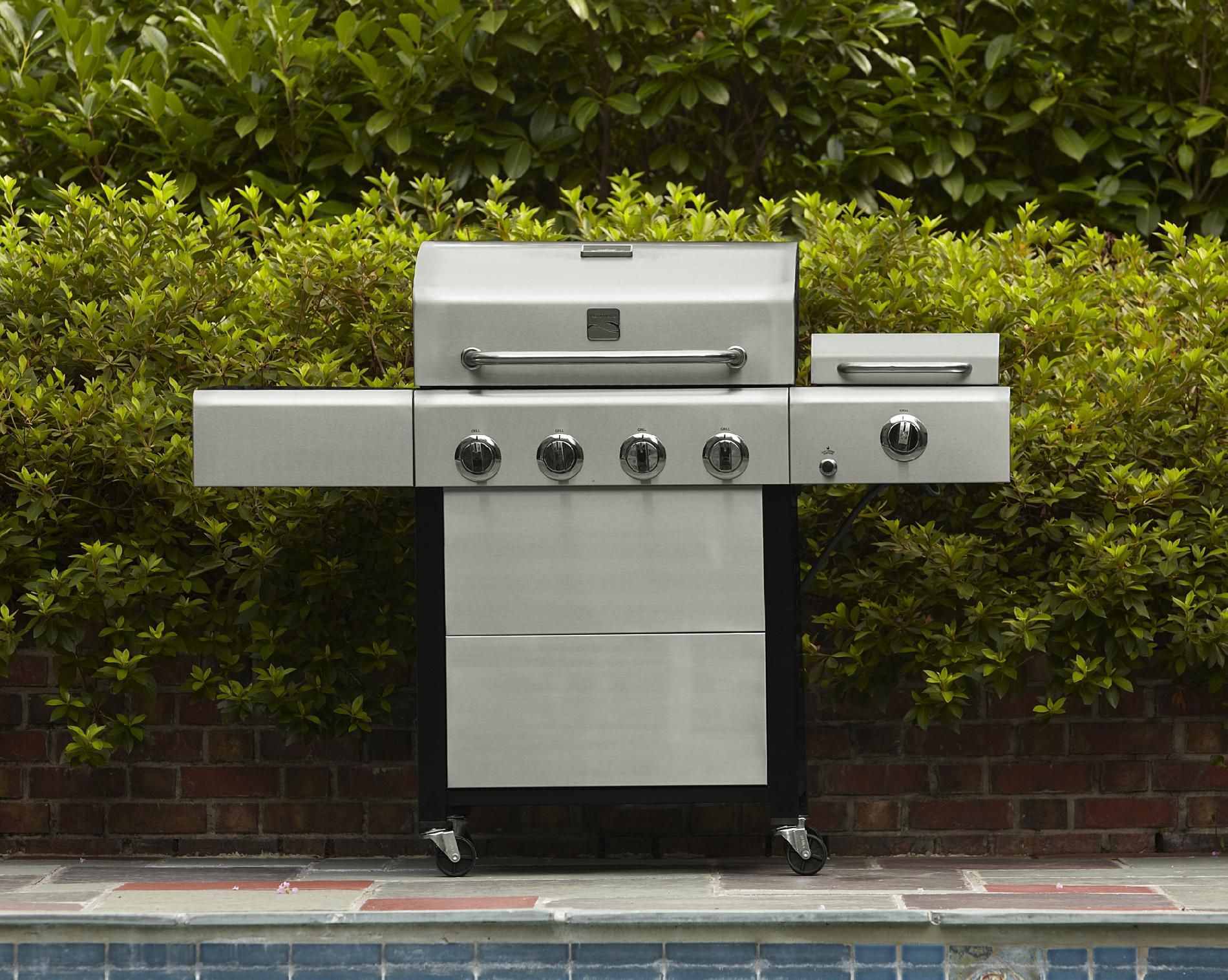 Kenmore 4 Burner Gas Grill with Steamer Stainless Steel