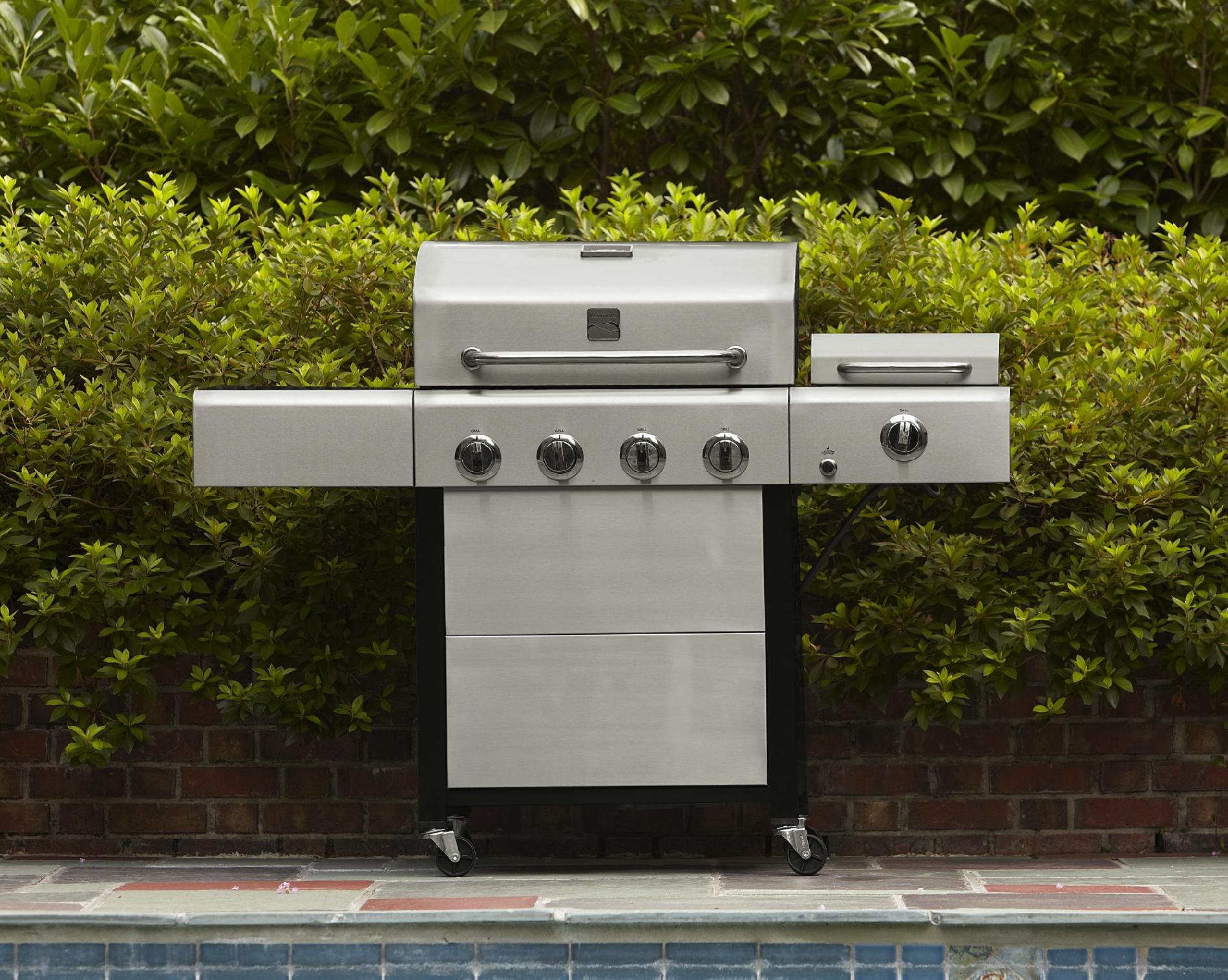 Cheap Kenmore 4 Burner Gas Grill with Steamer Stainless Steel best buy