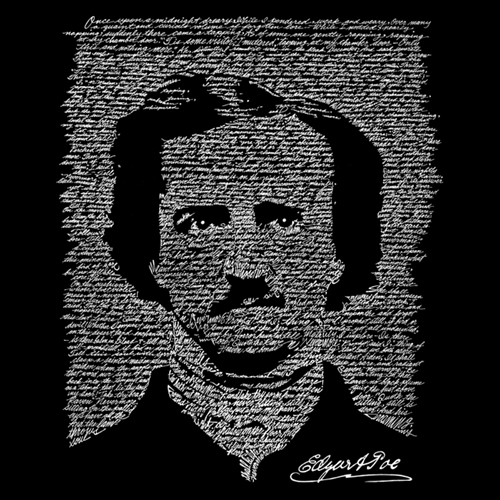 Los Angeles Pop Art Men's Word Art Hooded Sweatshirt - Edgar Allen Poe - The Raven at mygofer.com