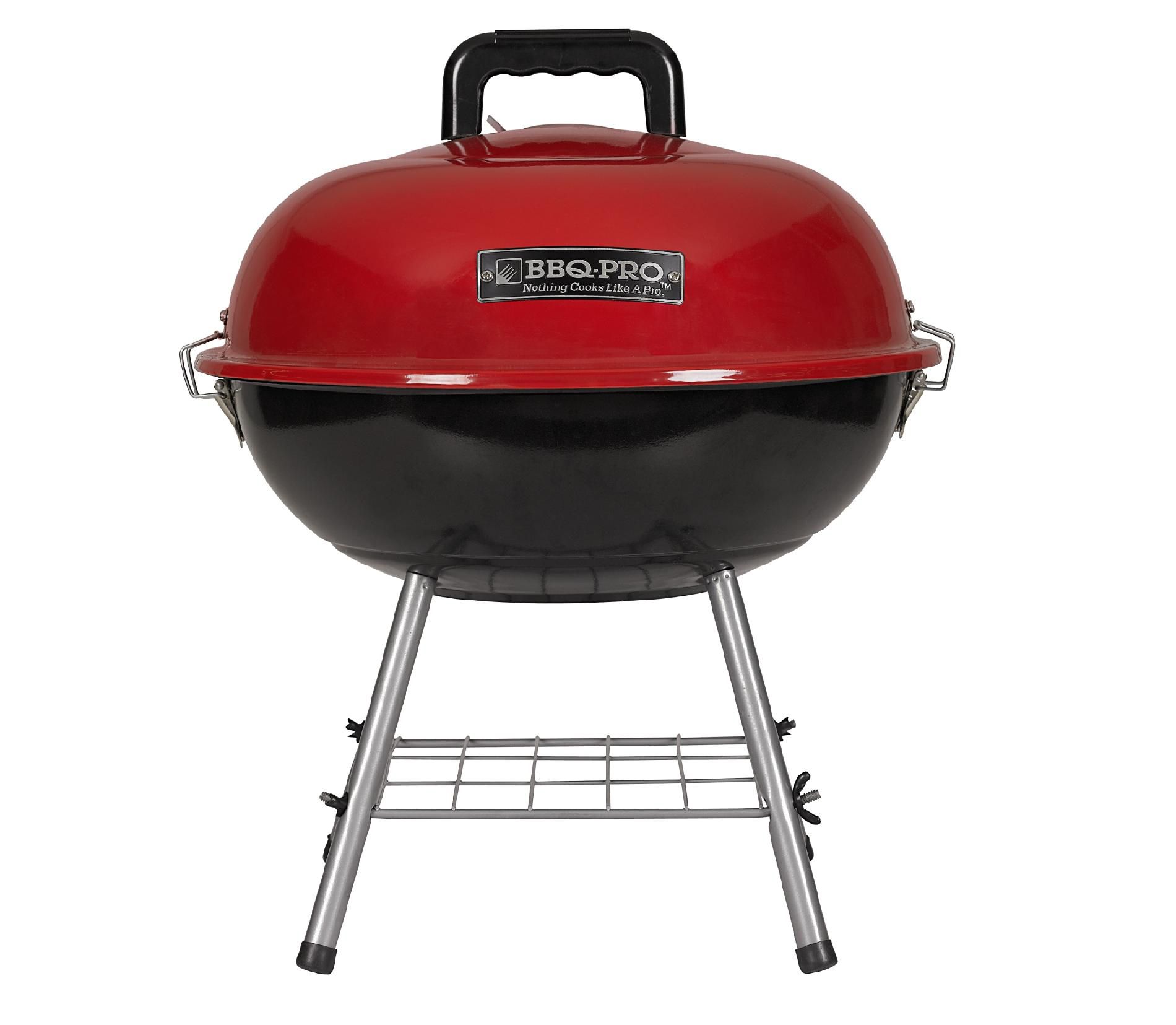 BBQ Pro 14in Tabletop Charcoal Grill Red - TAIWAN NAN SHAN BAMBOO WARE CO