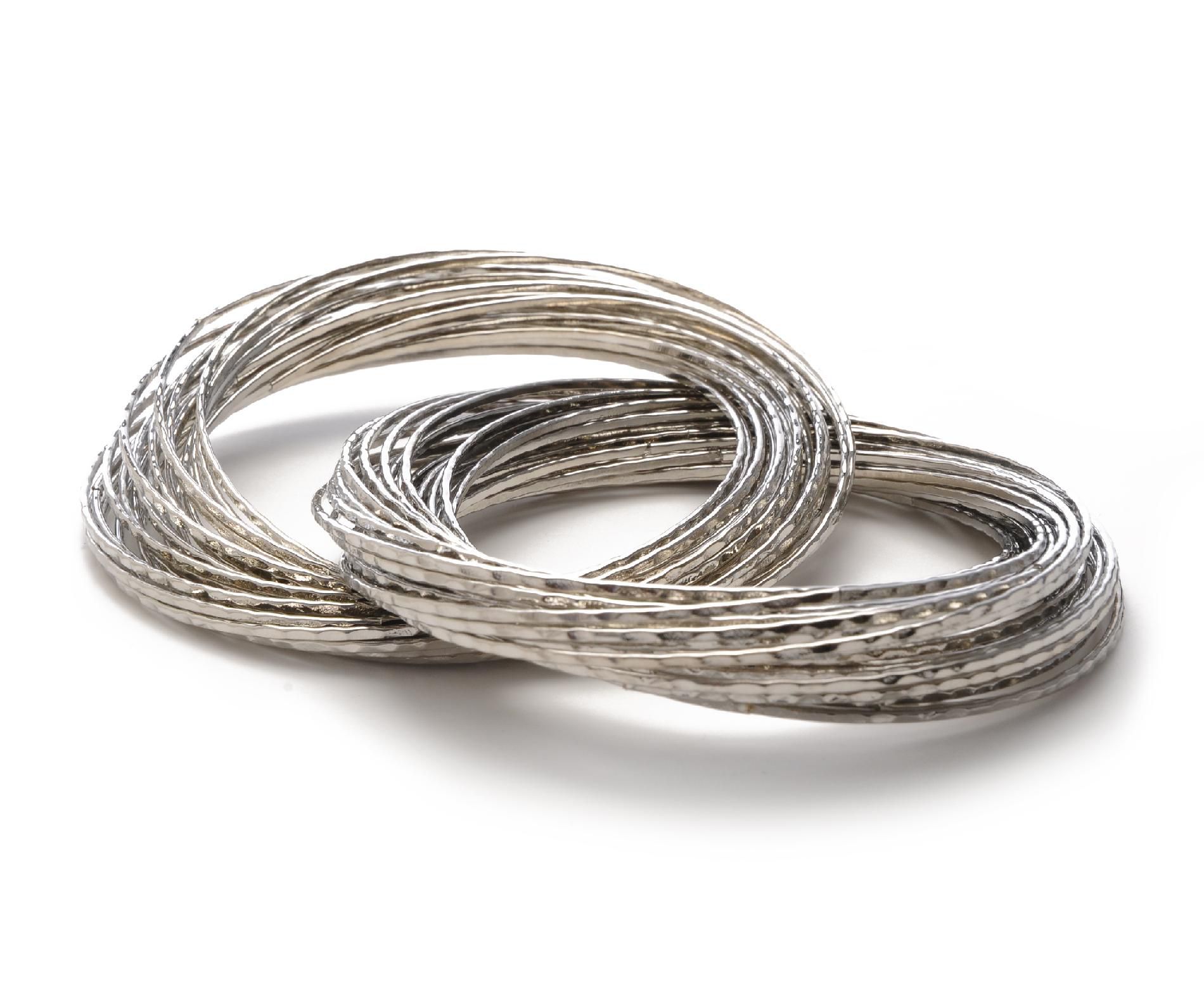 Women’s Bracelet Silver Rhodium Bangle                                                                                    