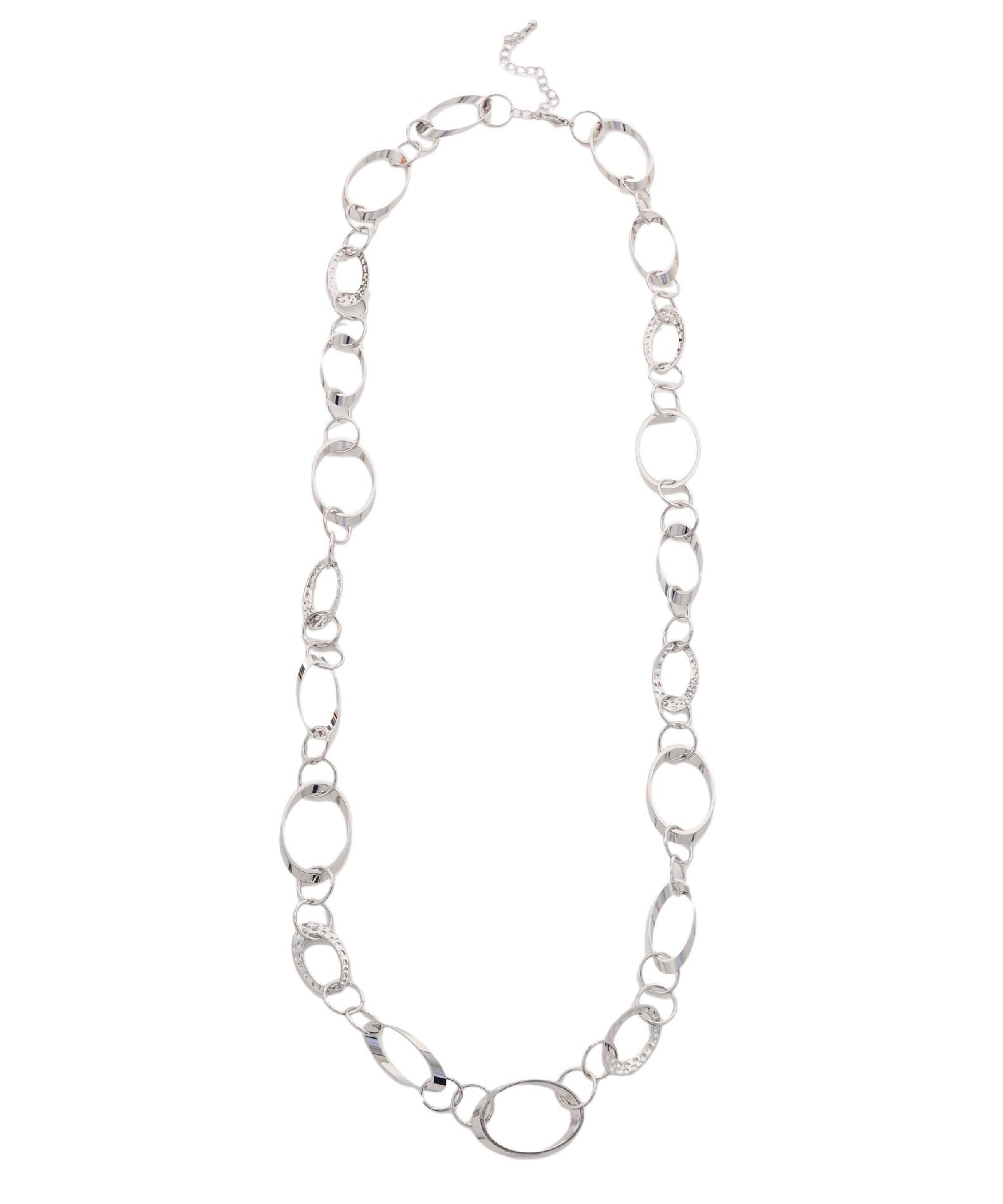 Studio S Women’s Necklace Long Oval Link Silver Rhodium at Sears.com