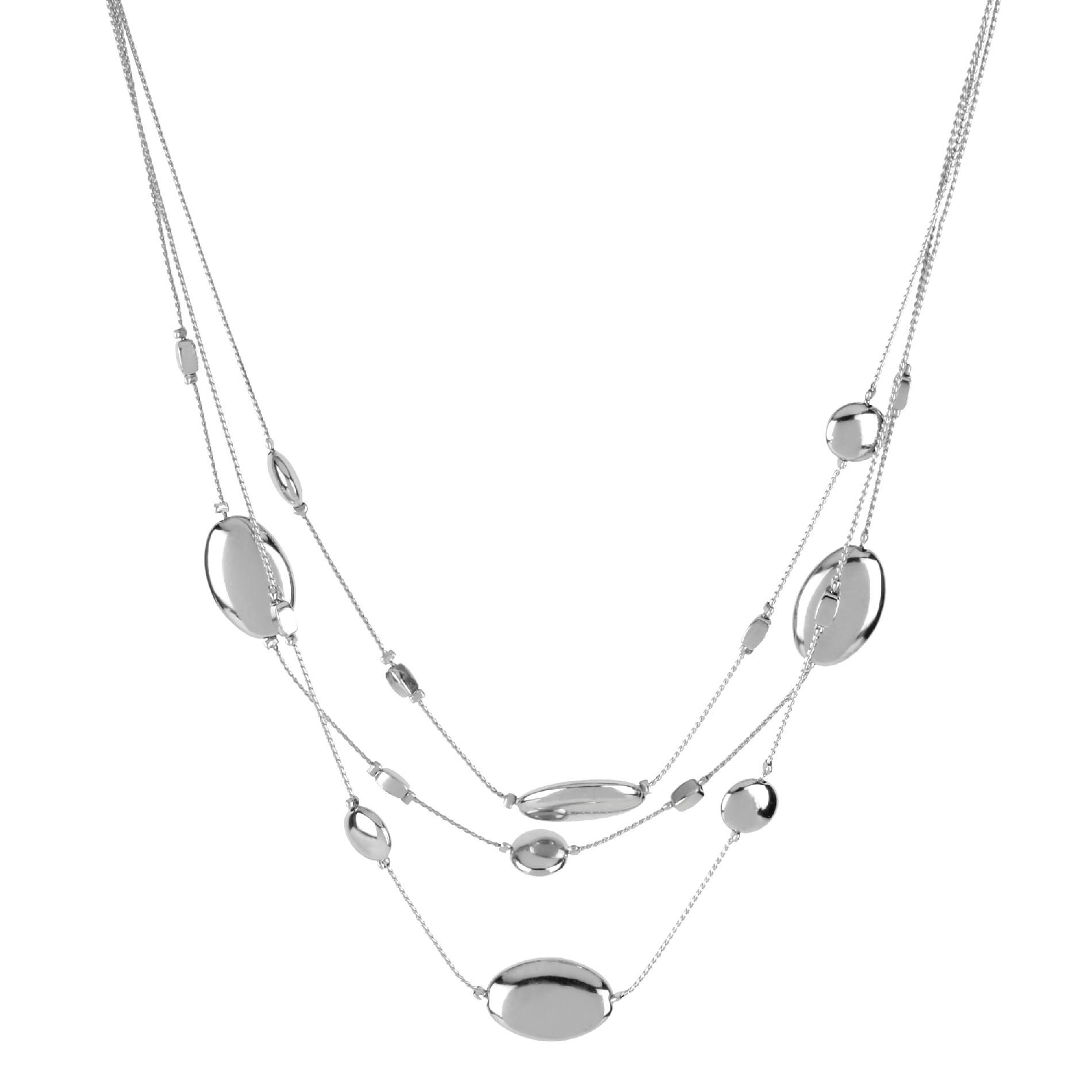 Studio S Women’s Necklace 3 Row Silver Rhodium Illusion at Sears.com