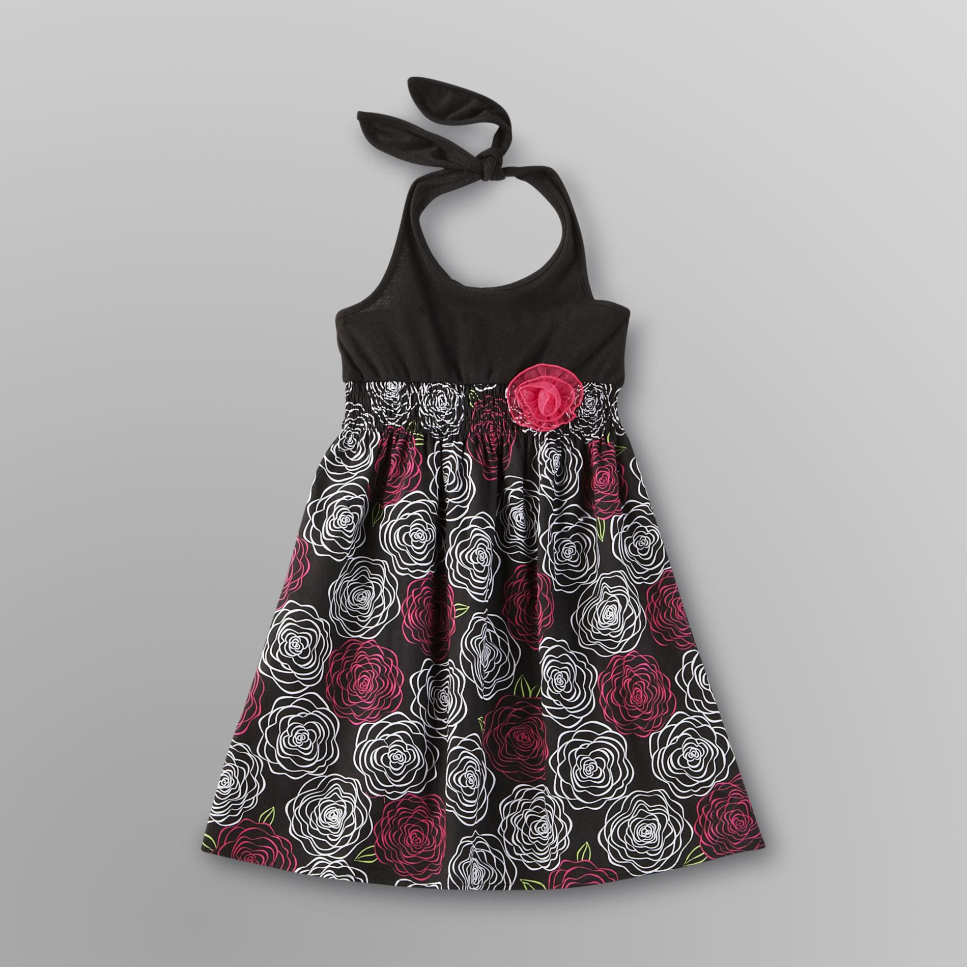 Basic Editions Girl's Halter Dress - Rose Print at Kmart.com