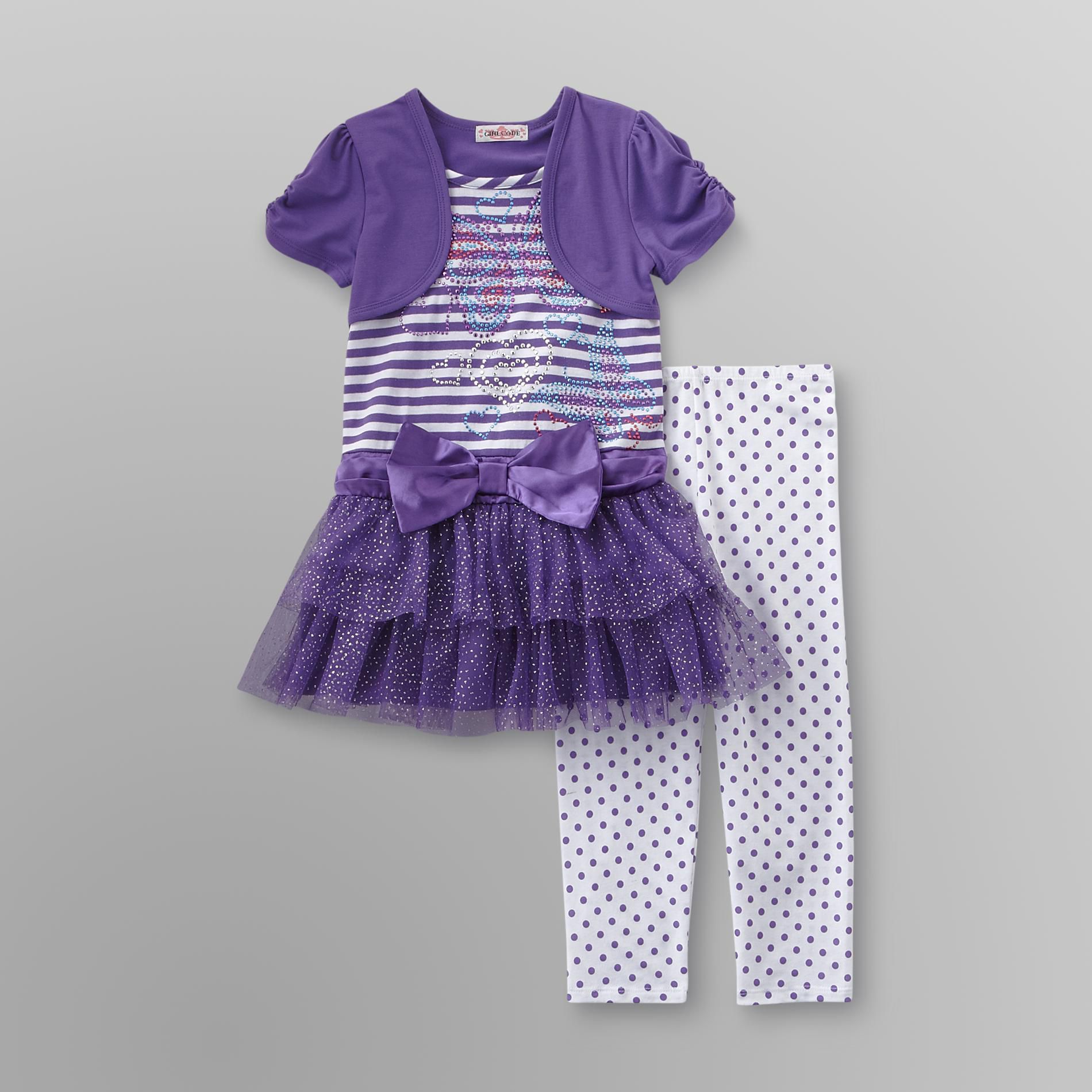 Girl Code Girl's Tutu Dress & Leggings - Butterfly Studs at Sears.com