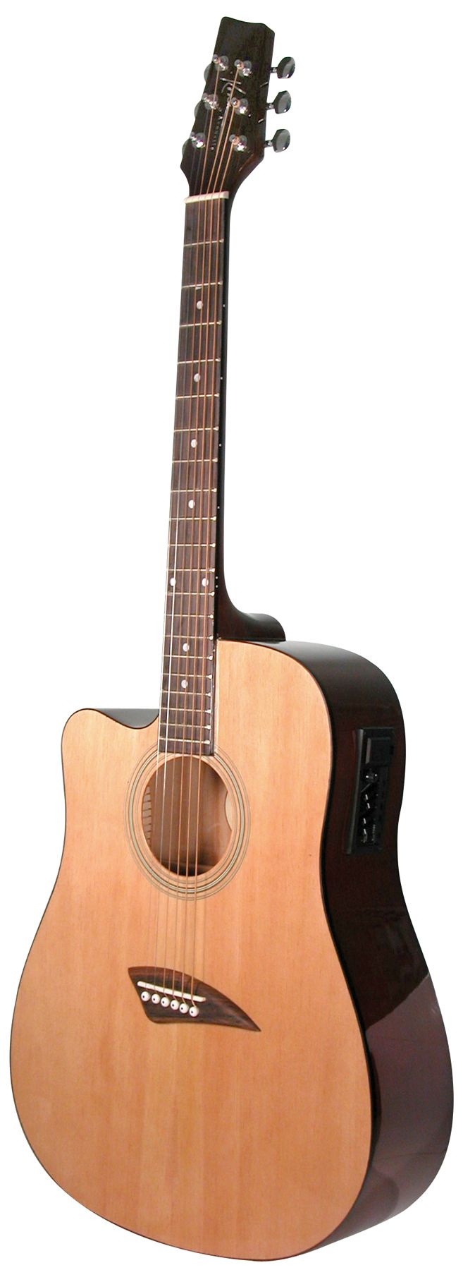 Kona Left-Handed Dreadnought Acoustic-Electric Spruce Top Guitar with High-Gloss Finish