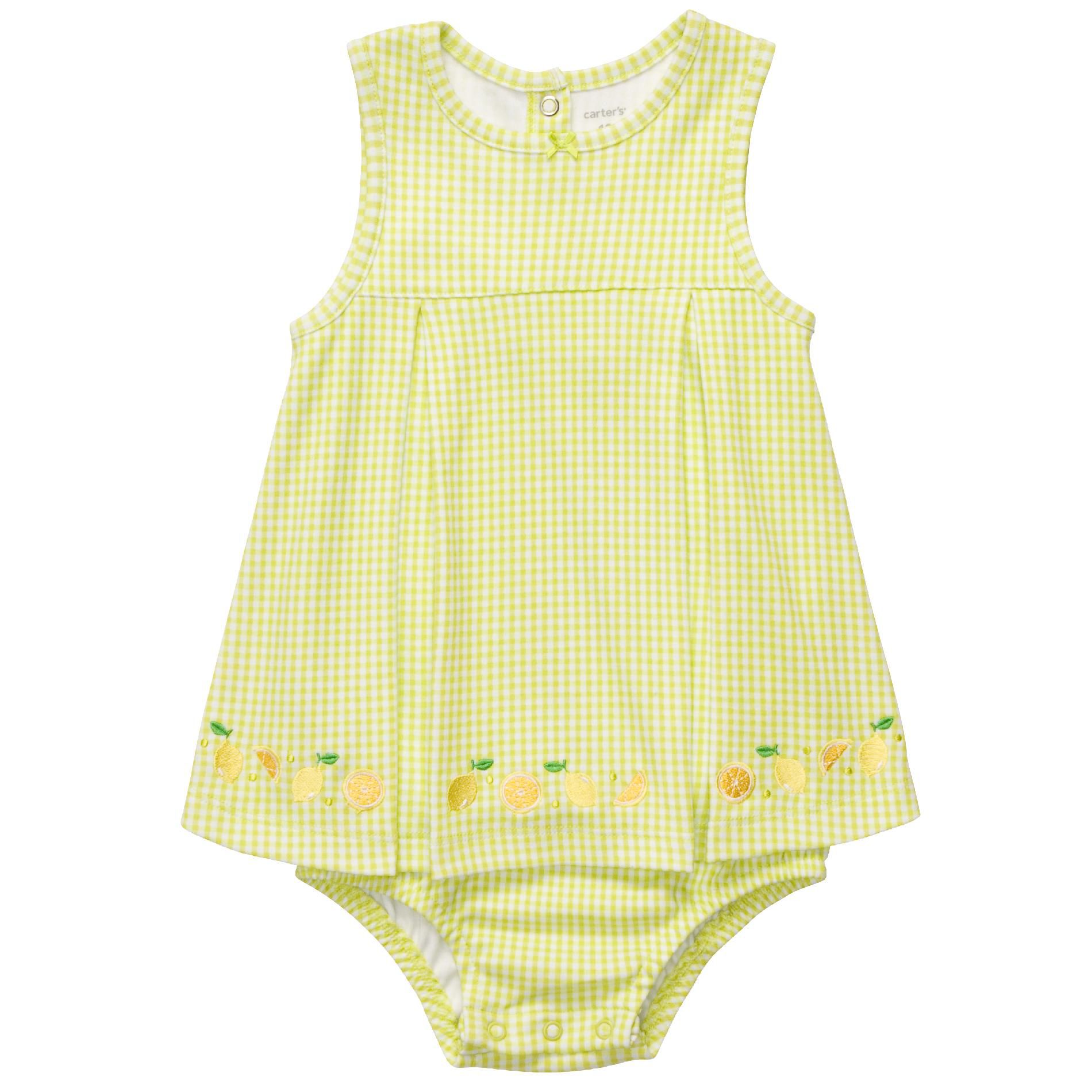 Carter's Newborn & Infant Girl’s Sunsuit Gingham Sleeveless – Green at Sears.com