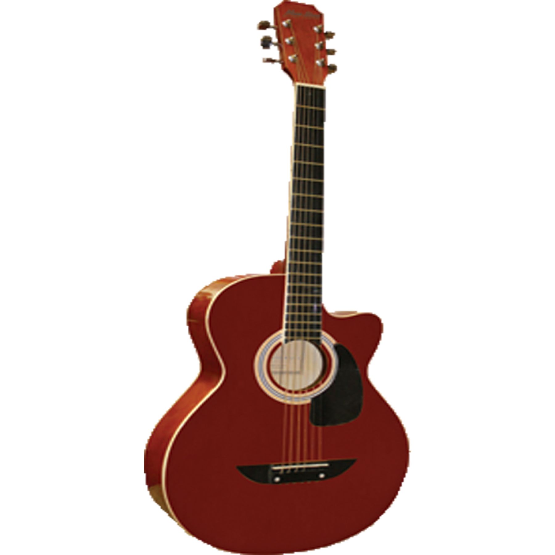 Main Street 38-Inch Acoustic Guitar with High-Gloss Transparent Red Finish