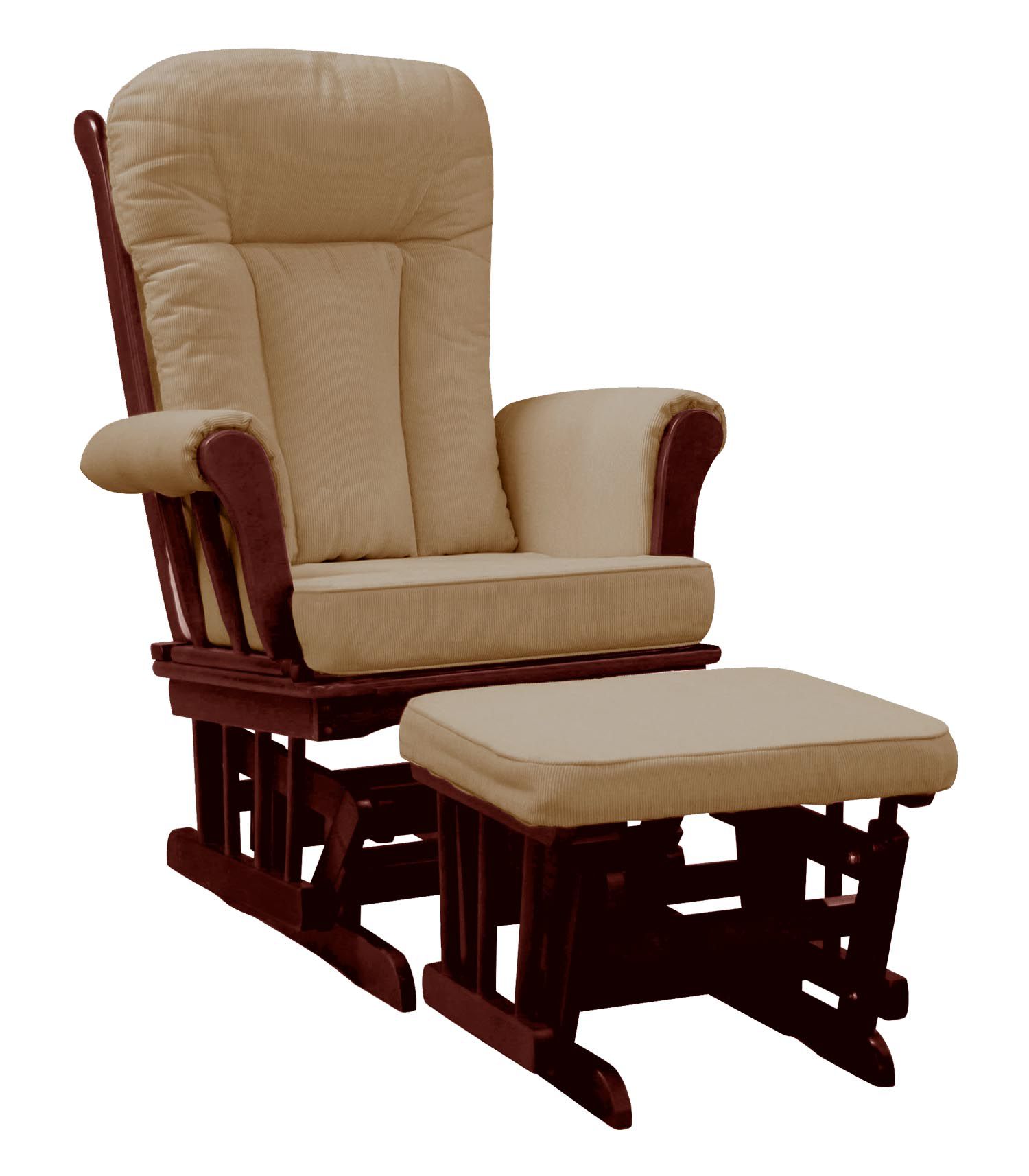  On Me Elysium Glider Rocker and matching Ottoman with Espresso Glider
