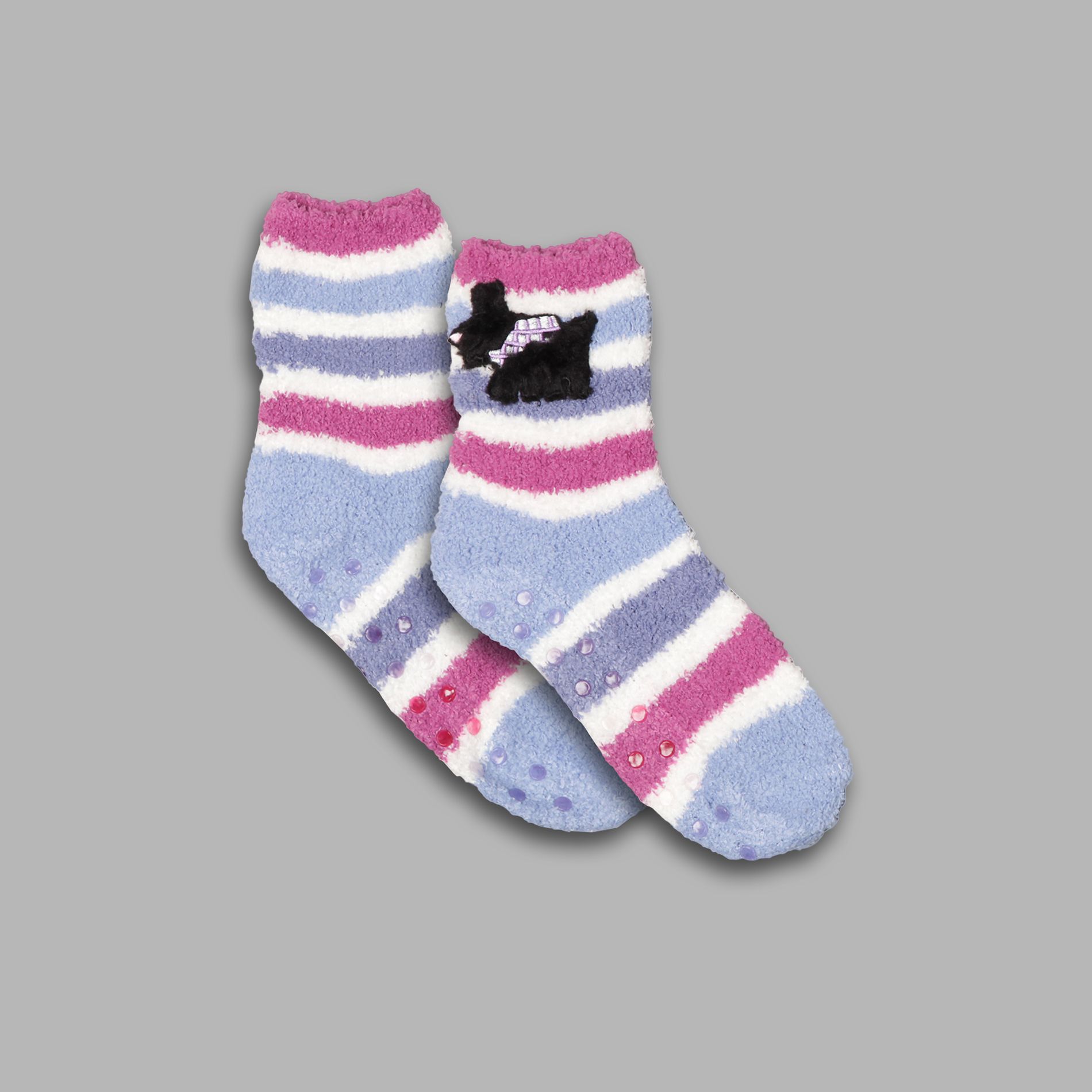 Joe Boxer Girl s Socks Striped Graphic Grip