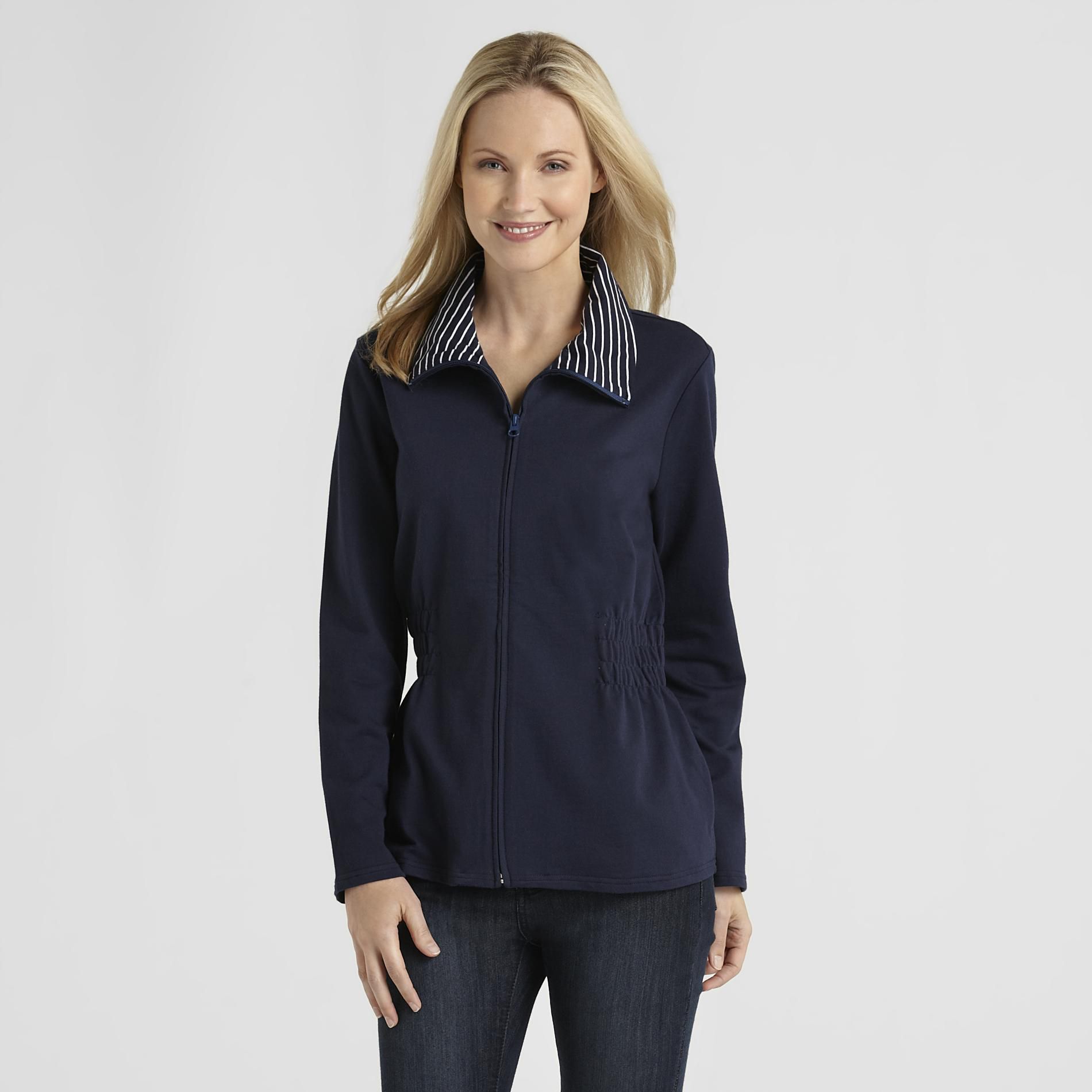 Basic Editions&nbsp; Women's French Terry Zip