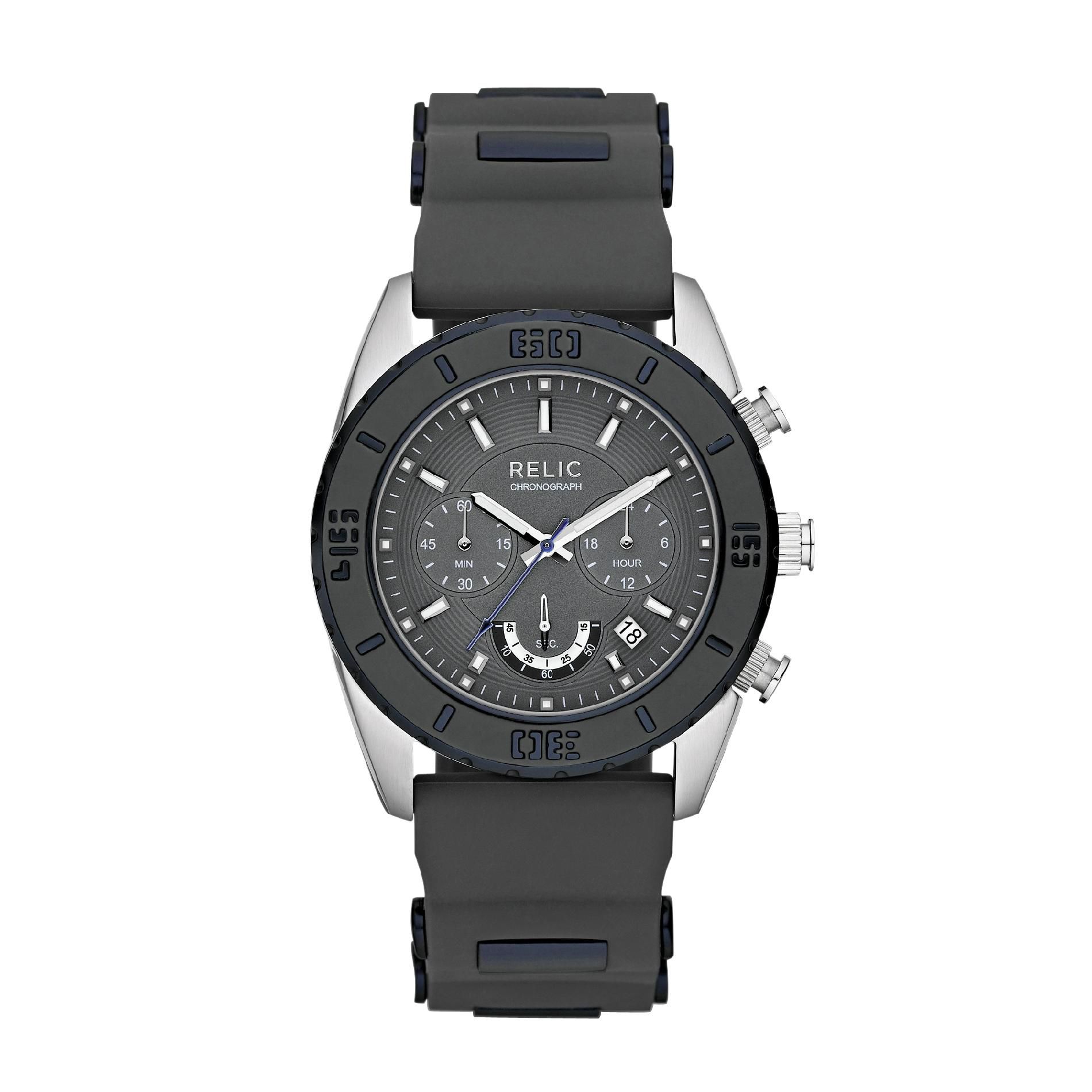 Relic Mens Sawyer Blue Silicone and Aluminum Chronograph Watch at Sears.com